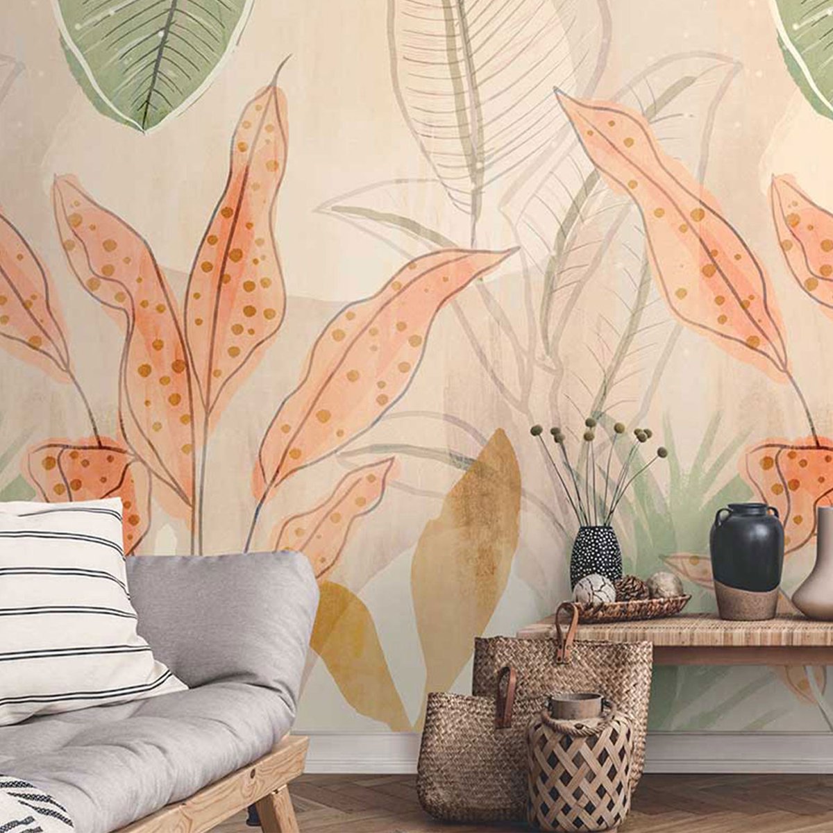 Papier peint pastel spirit beige, HEXOA