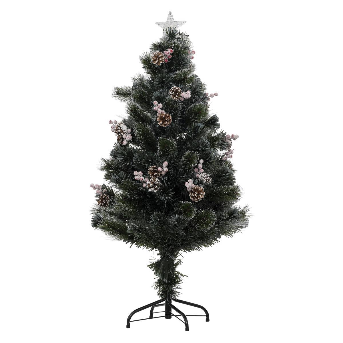 Sapin lumineux fibre optique Sofia 89 LED H120 cm vert, FEERIC LIGHTS & CHRISTMAS