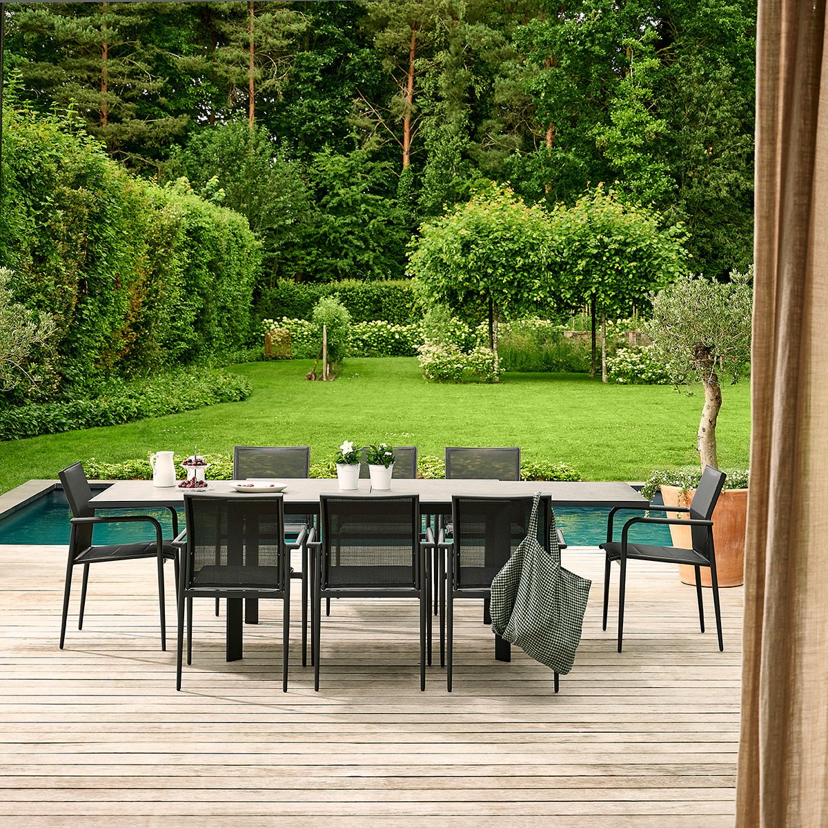 Table de jardin en aluminium gris extensible 6/10 pers. BASALT gris, BERAH GETAH