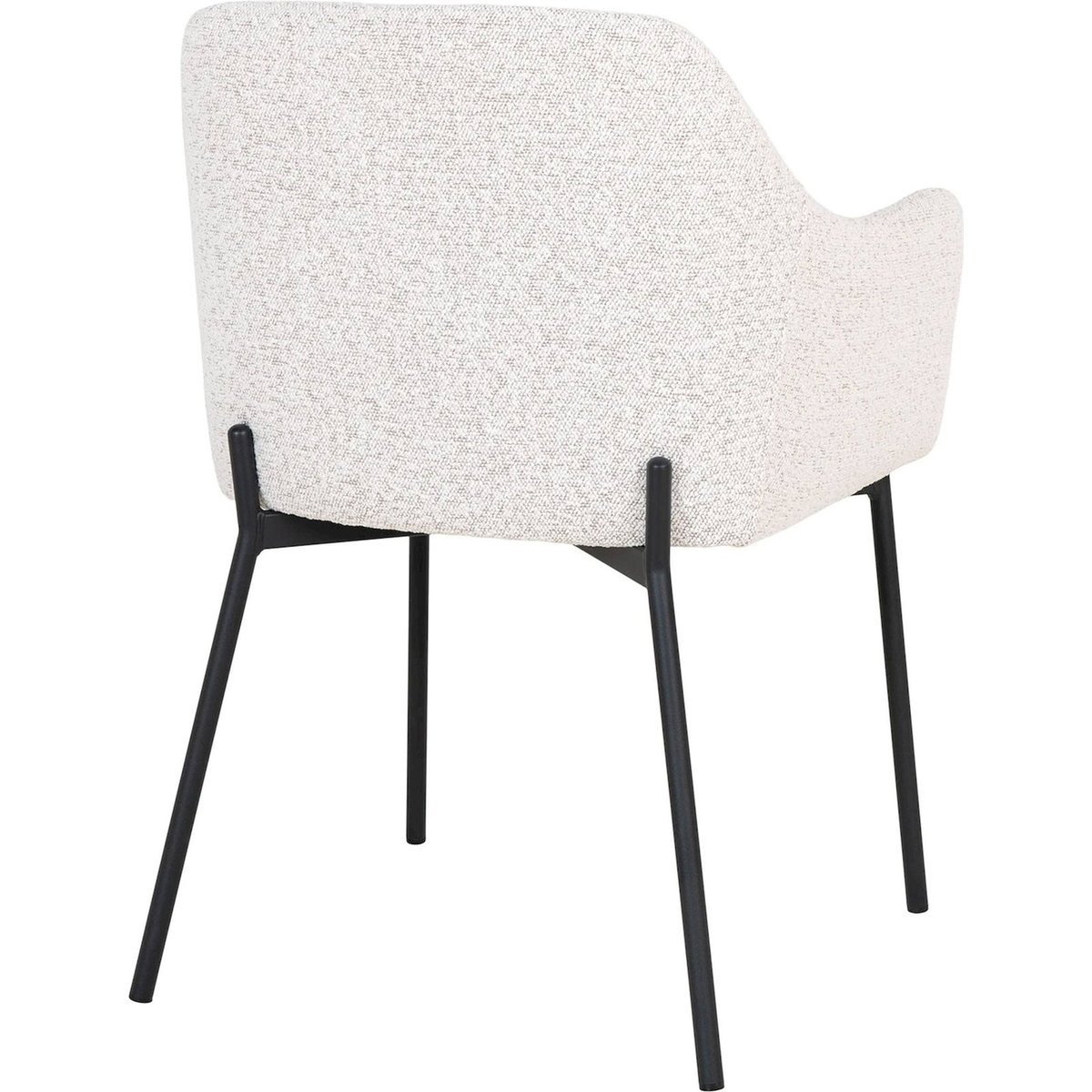 Chaise bouclette avec accoudoirs CAPRELLY blanc bouclette et noir, RECOLLECTION