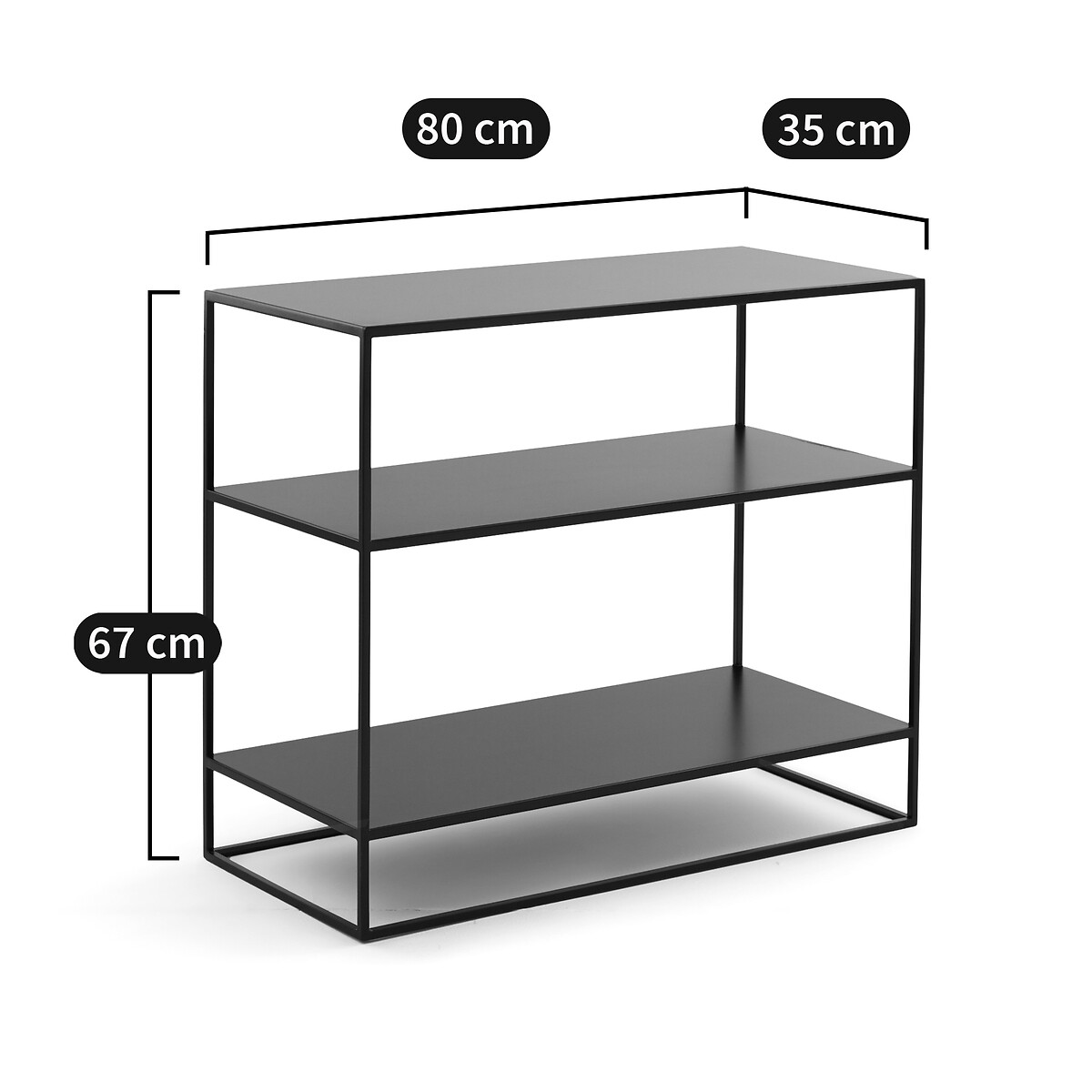 Librería, respaldo de sofá, en metal, MIVA negro, LA REDOUTE INTERIEURS