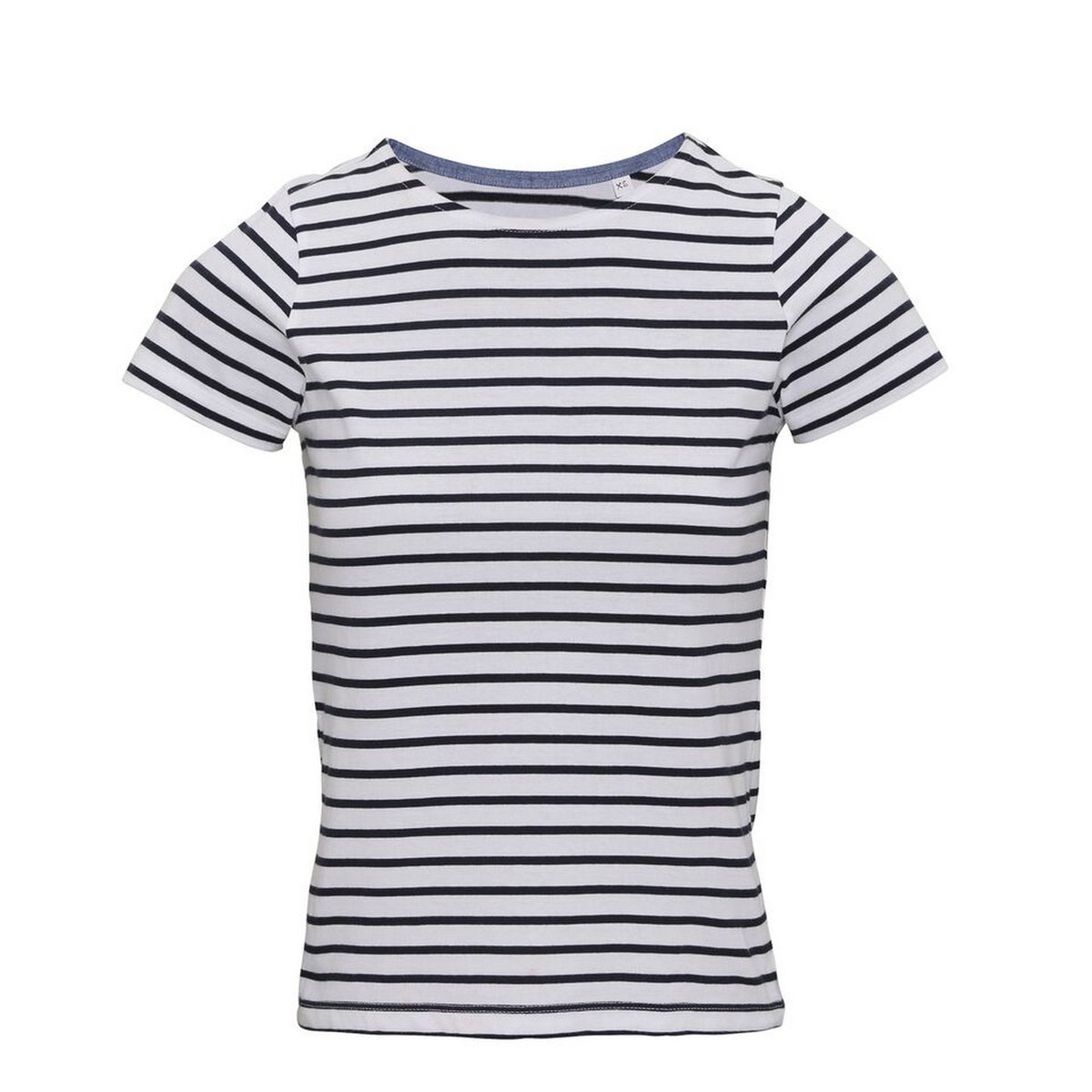 T-shirt manches courtes motif/style à rayures MARINIERE COASTAL blanc / bleu marine, ASQUITH & FOX