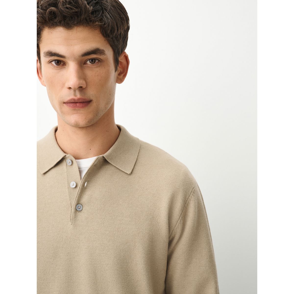 Polo en maille essential naturel, NEXT