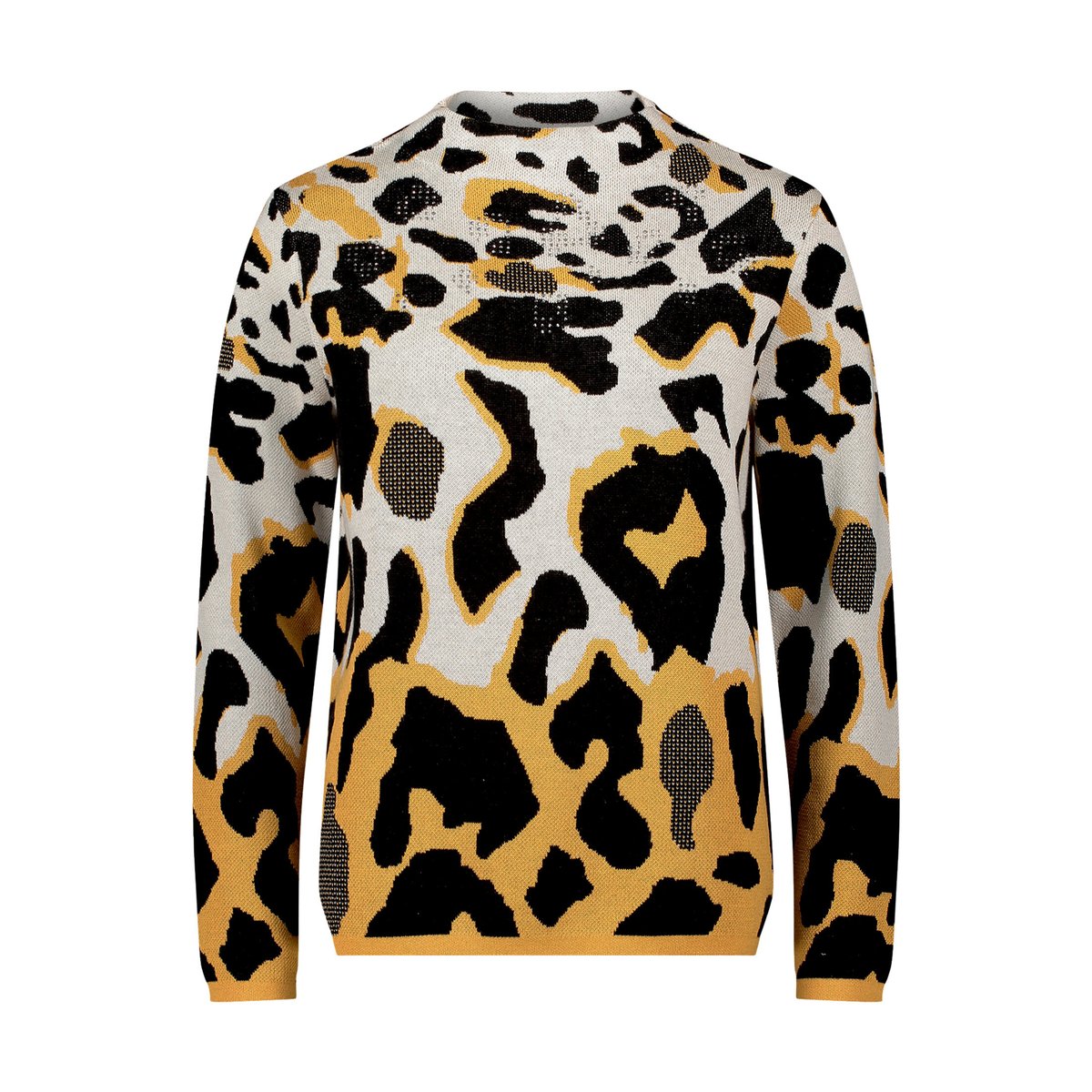 Pull-over en maille à motif jacquard patch beige/yellow, BETTY BARCLAY
