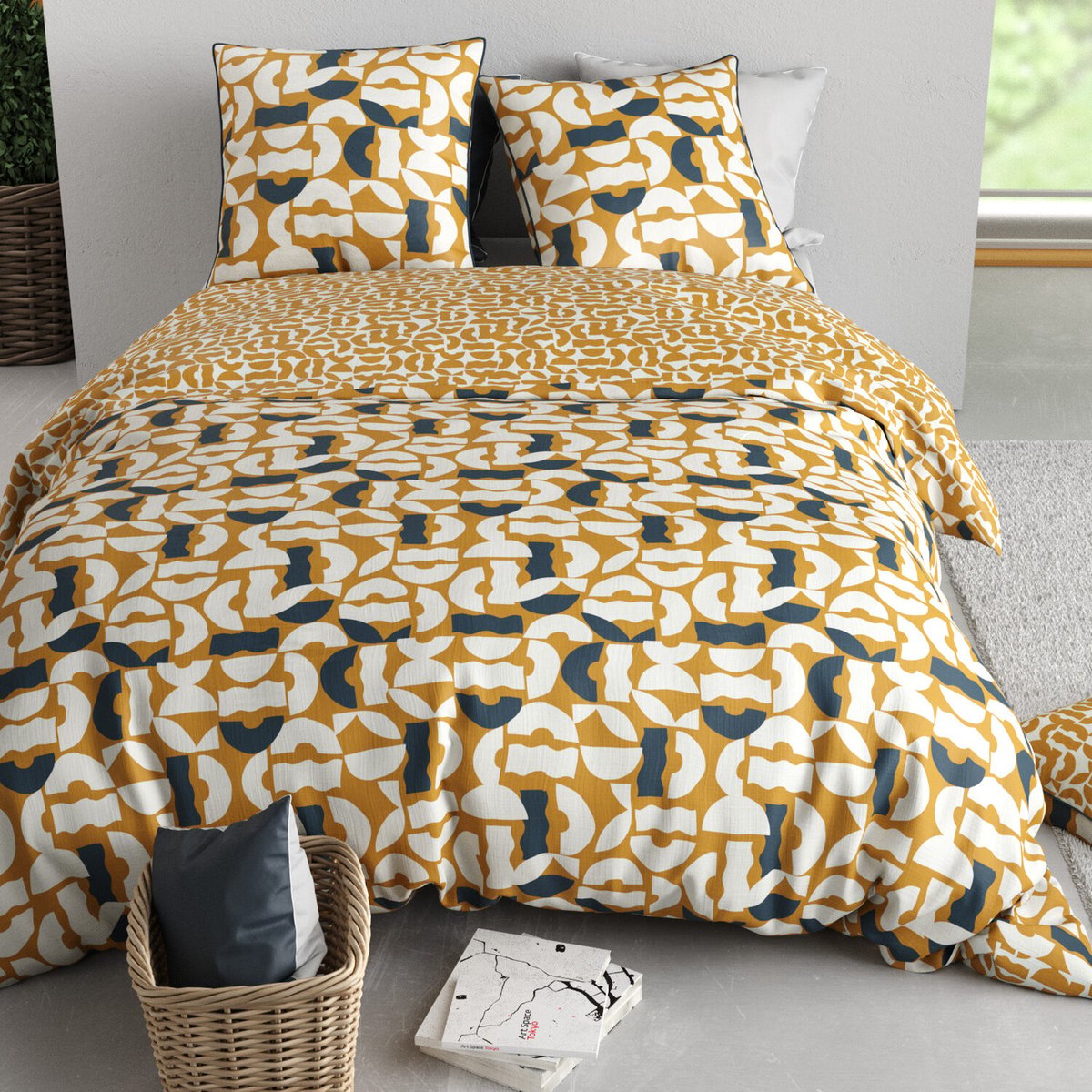 Parure housse de couette en coton imprimée, Fidji imprime, C DESIGN HOME TEXTILE