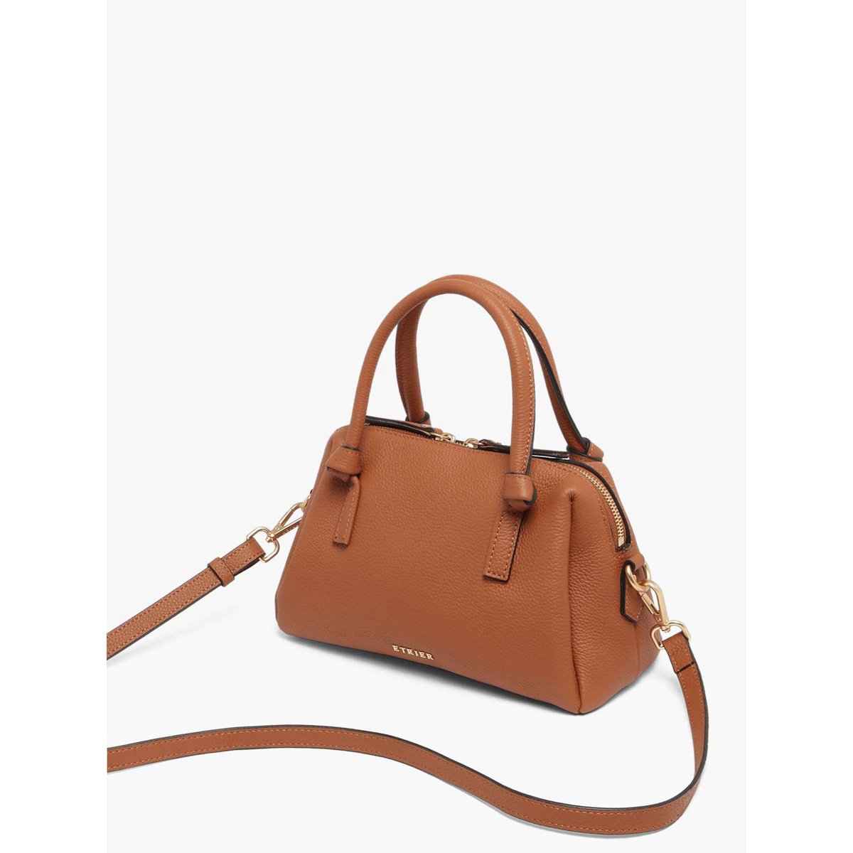 Sac porté main Sienne cuir cannelle, ETRIER