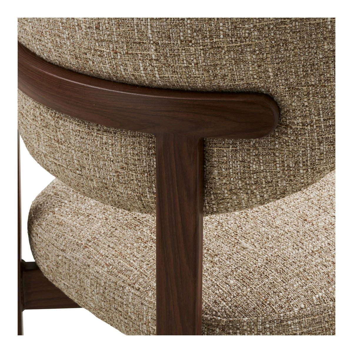 Chaise en tissu polyester chiné (lot de 2) MONTREUX brun clair, PIER IMPORT