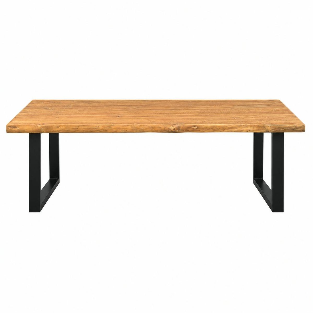 Table à manger bois de teck recyclé, pieds en U 240 cm TIMOR bois naturel, PIER IMPORT