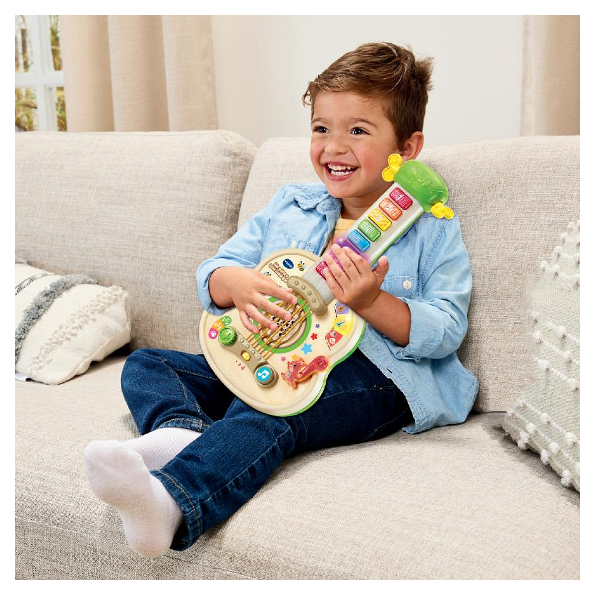 Ma guitare lumi magique (jouet avec partie bois certifie fsc) couleur unique, VTECH
