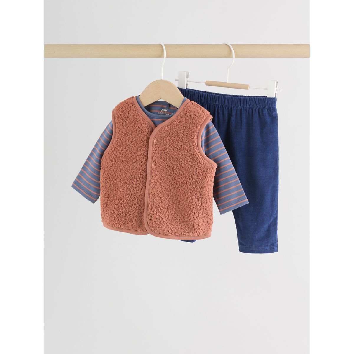 Ensemble veste sans manches et legging bébé borg animal de la marine, NEXT