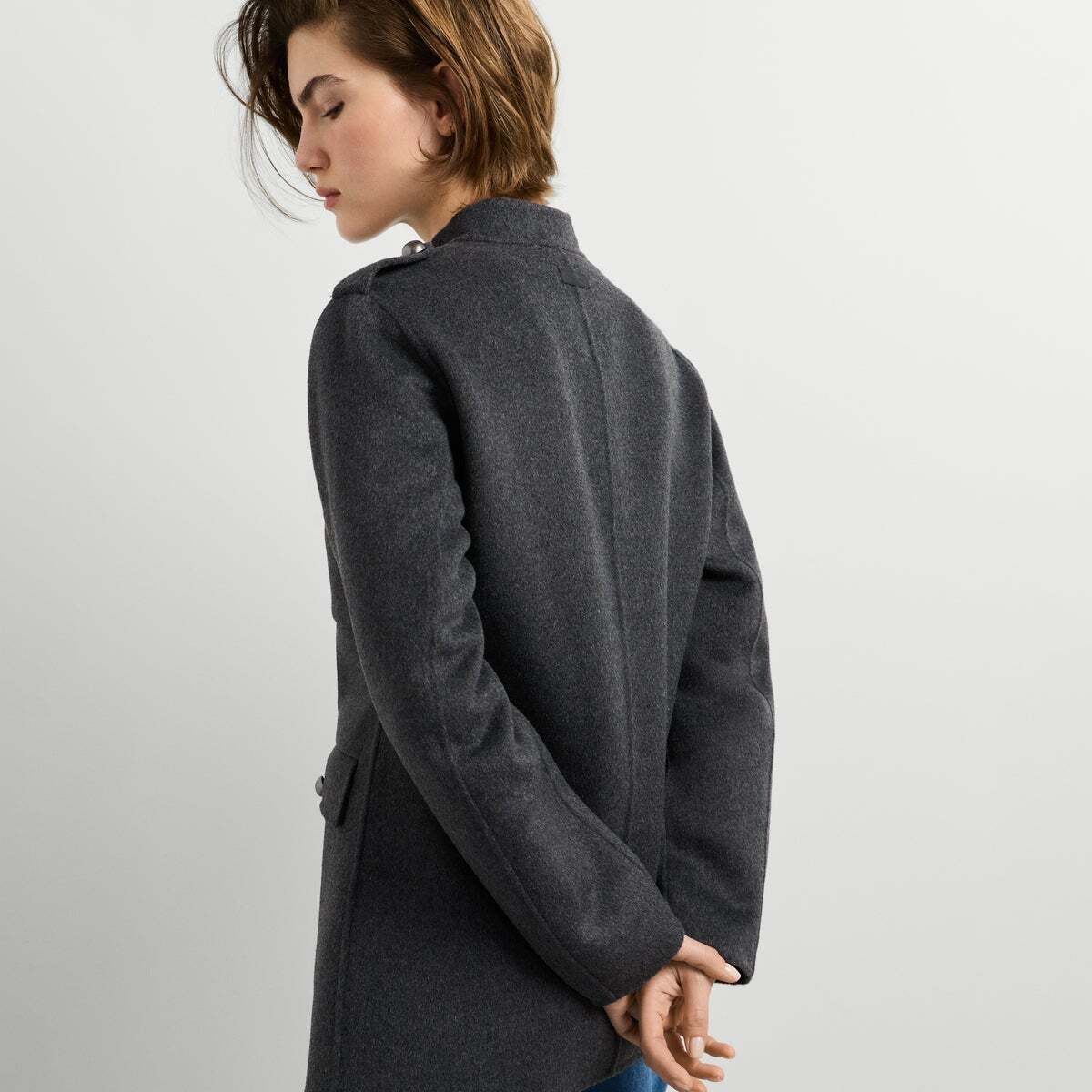 Veste Militaire En Laine gris foncé chine, PEPE JEANS