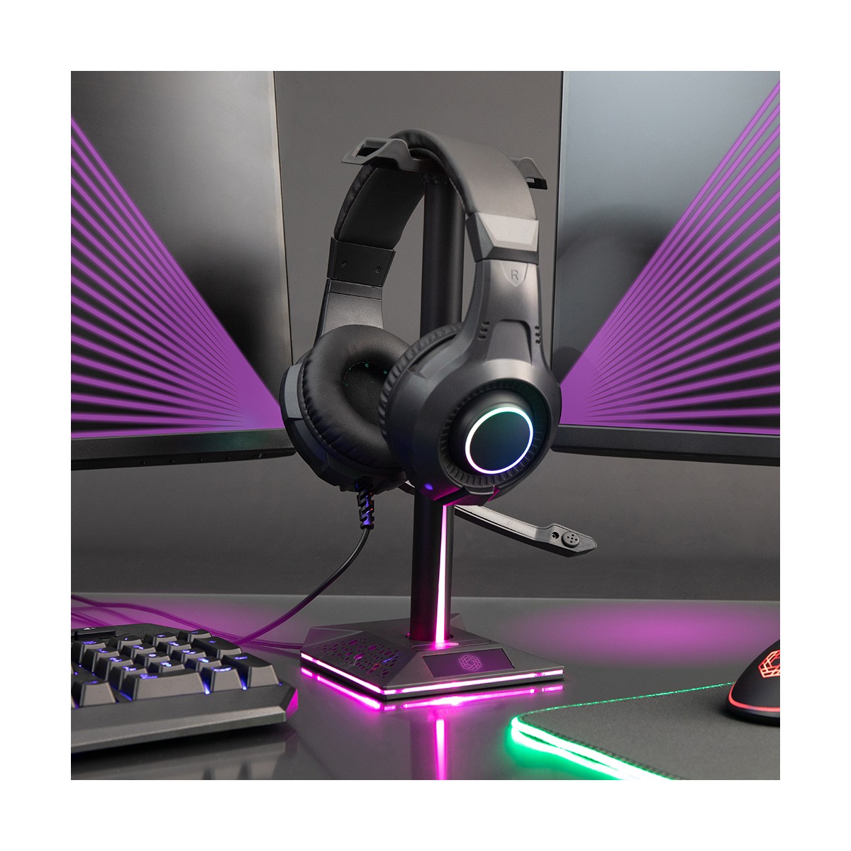 Support casque gaming avec Hub noir, LIVOO