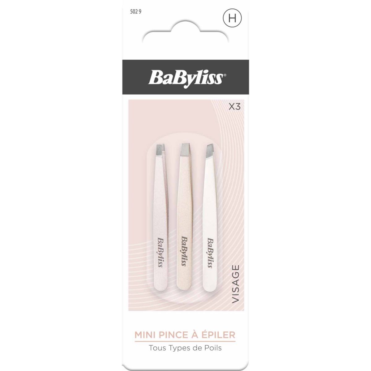 Pince à épiler MINI PAE FANTAISIE X3 couleur unique, BABYLISS