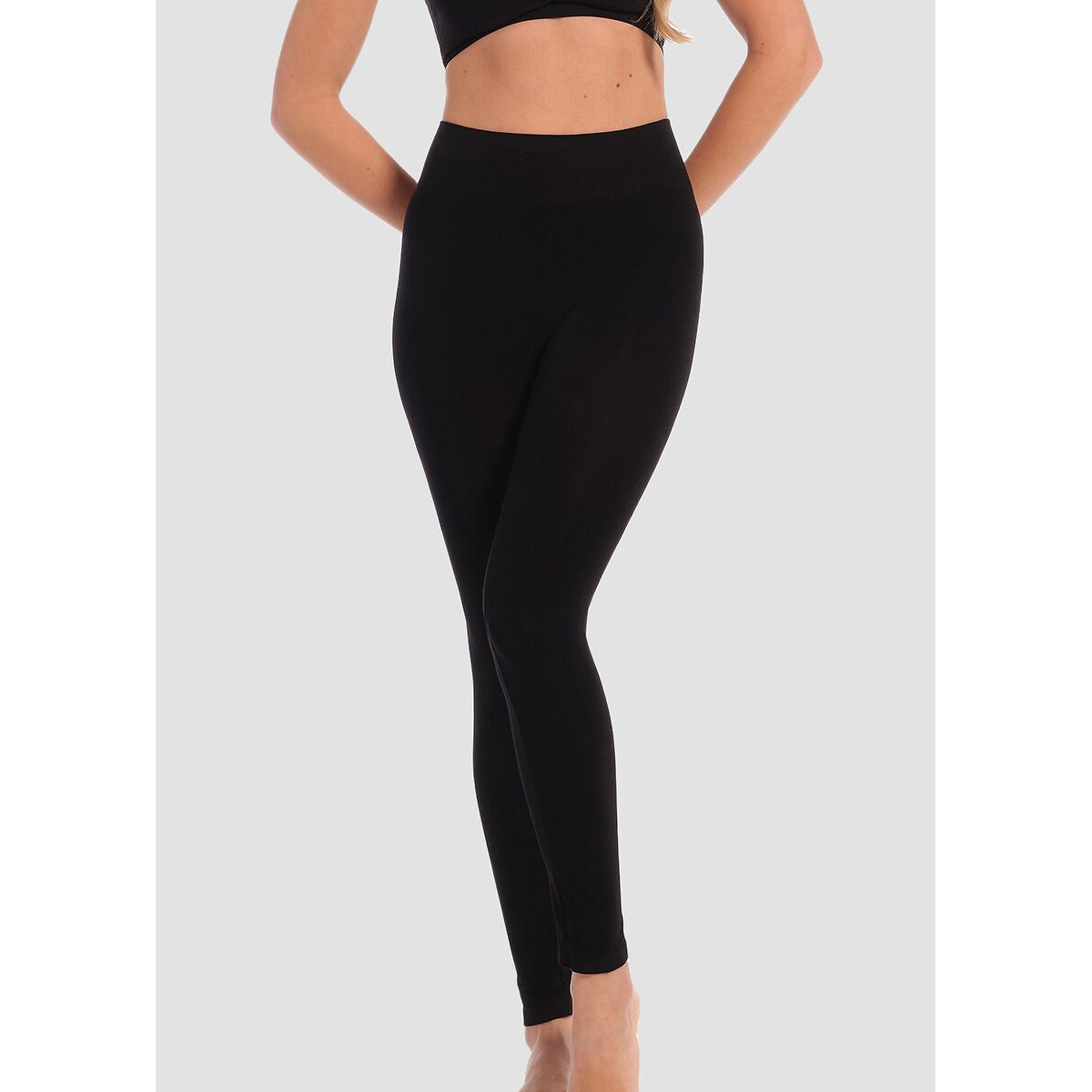 Legging sans pieds en fibres de bambou noir, MAGIC BODYFASHION