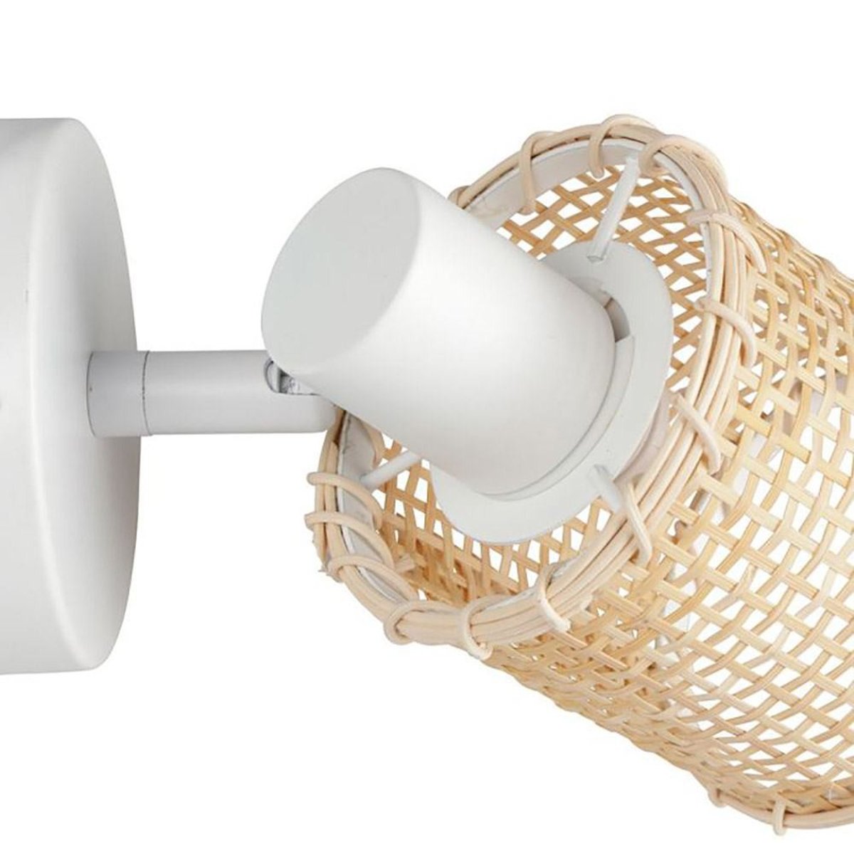 Applique spot bambou métal Mahina blanc blanc, DECORATIE