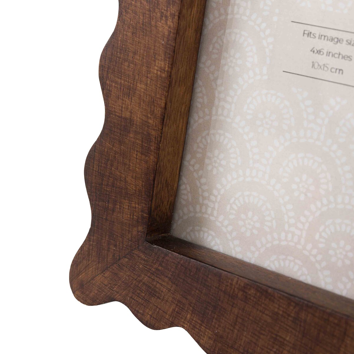 4x6" Anfo Wooden Scallop Photoframe brown , ÉDITÉ