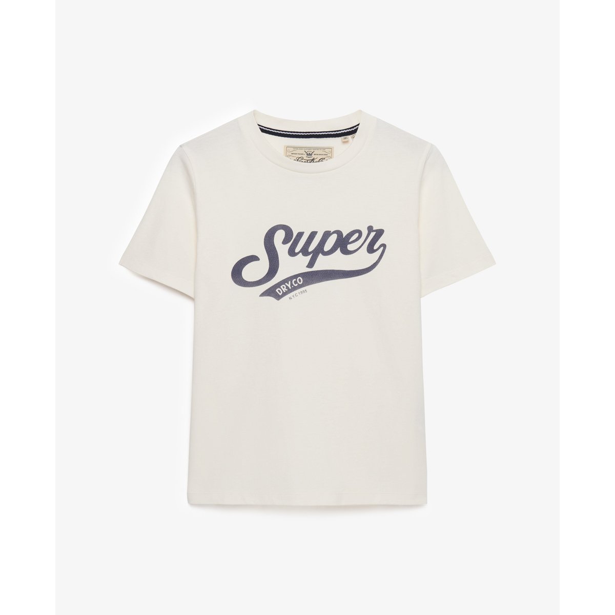 T-shirt Varsity Script crème, SUPERDRY