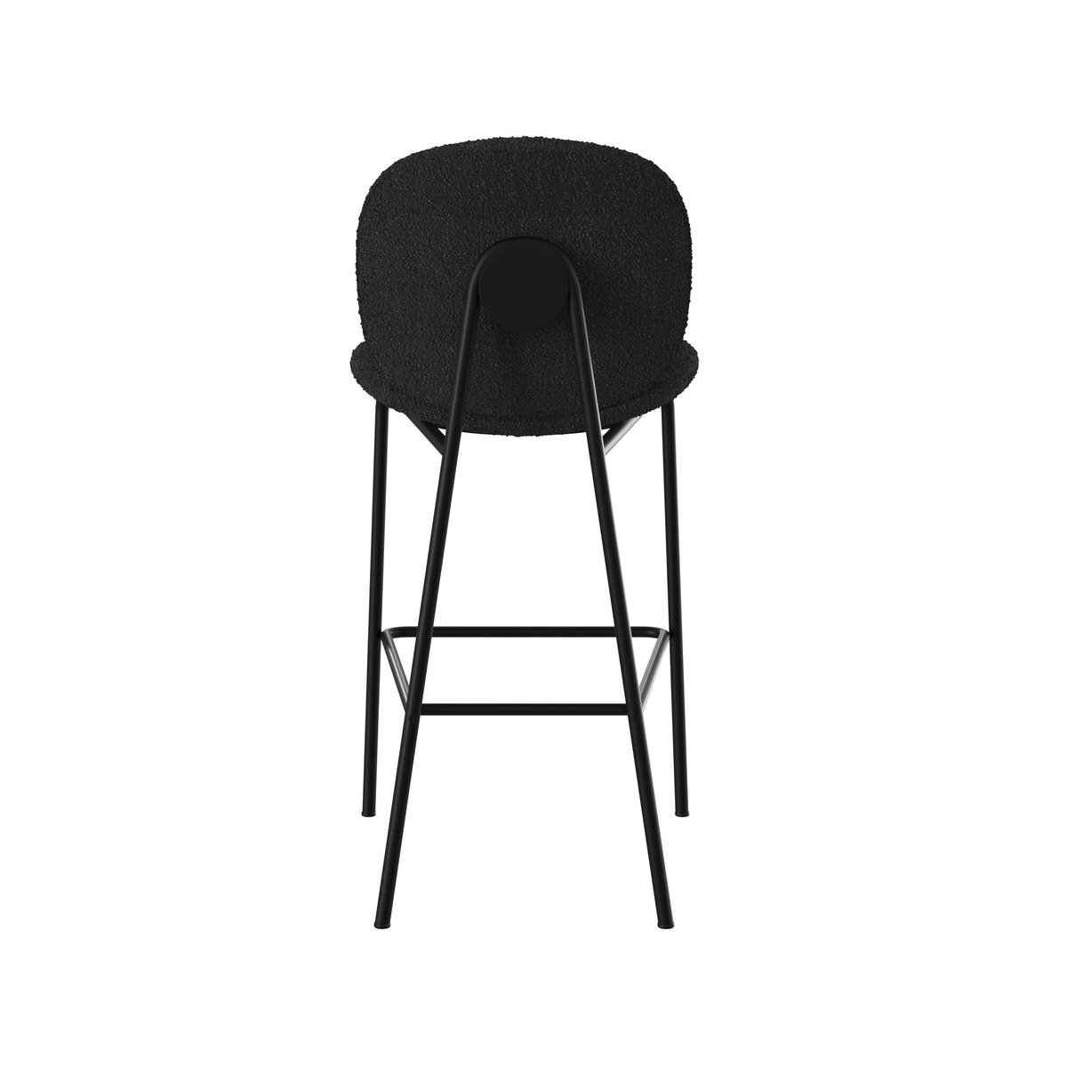Lot de 2 chaises pour îlot central en tissu bouclé 63,5 cm - IRIS noir, MAISON PAVANE