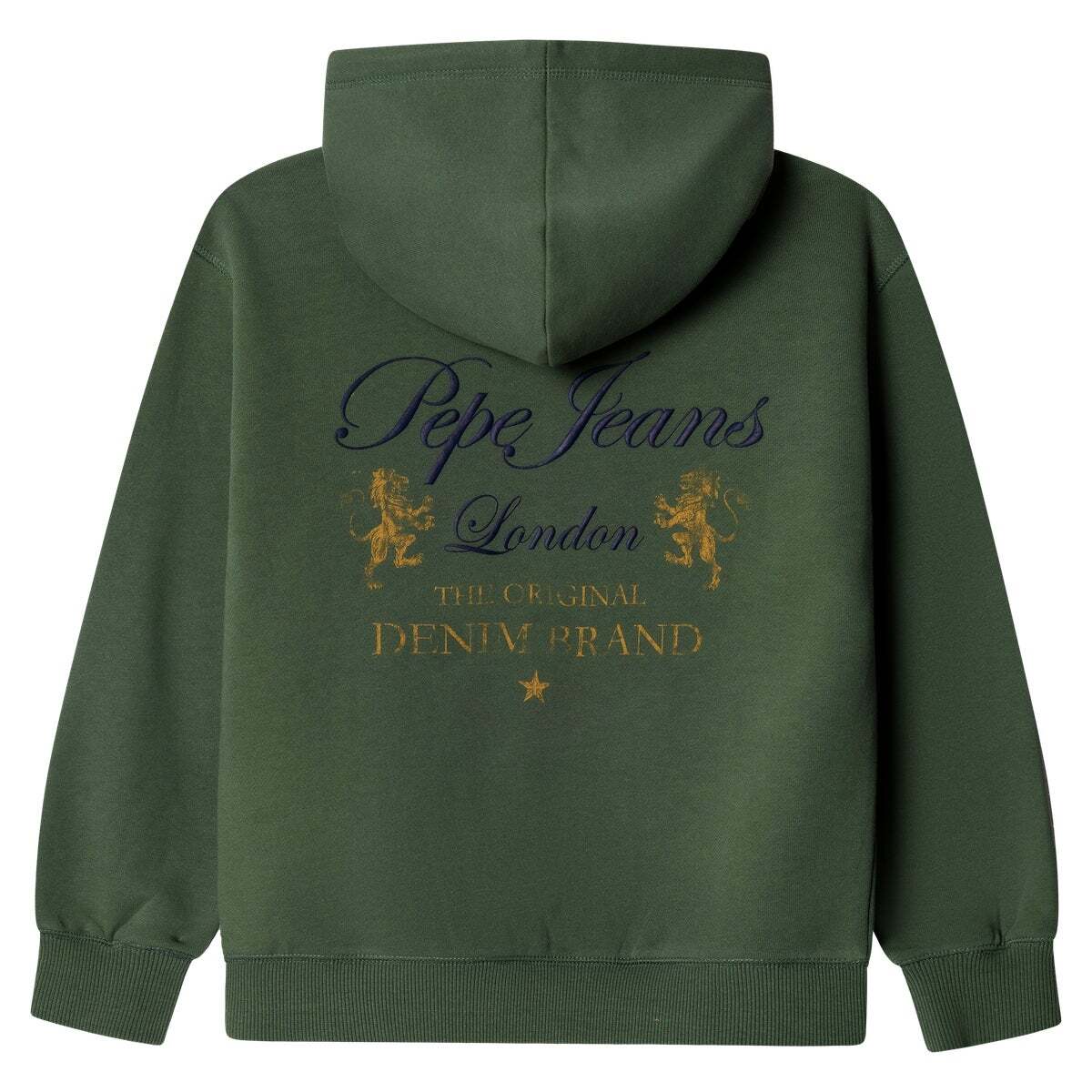 Sweat À Capuche Et Fermeture Éclair Coupe Décontractée vert pin, PEPE JEANS