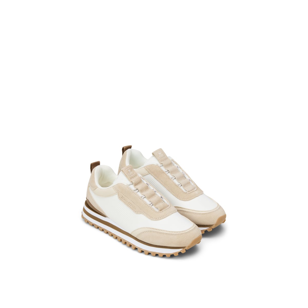 Baskets slip-on modèle Bjorna en cuir velours et néoprène blanc, MARC O'POLO