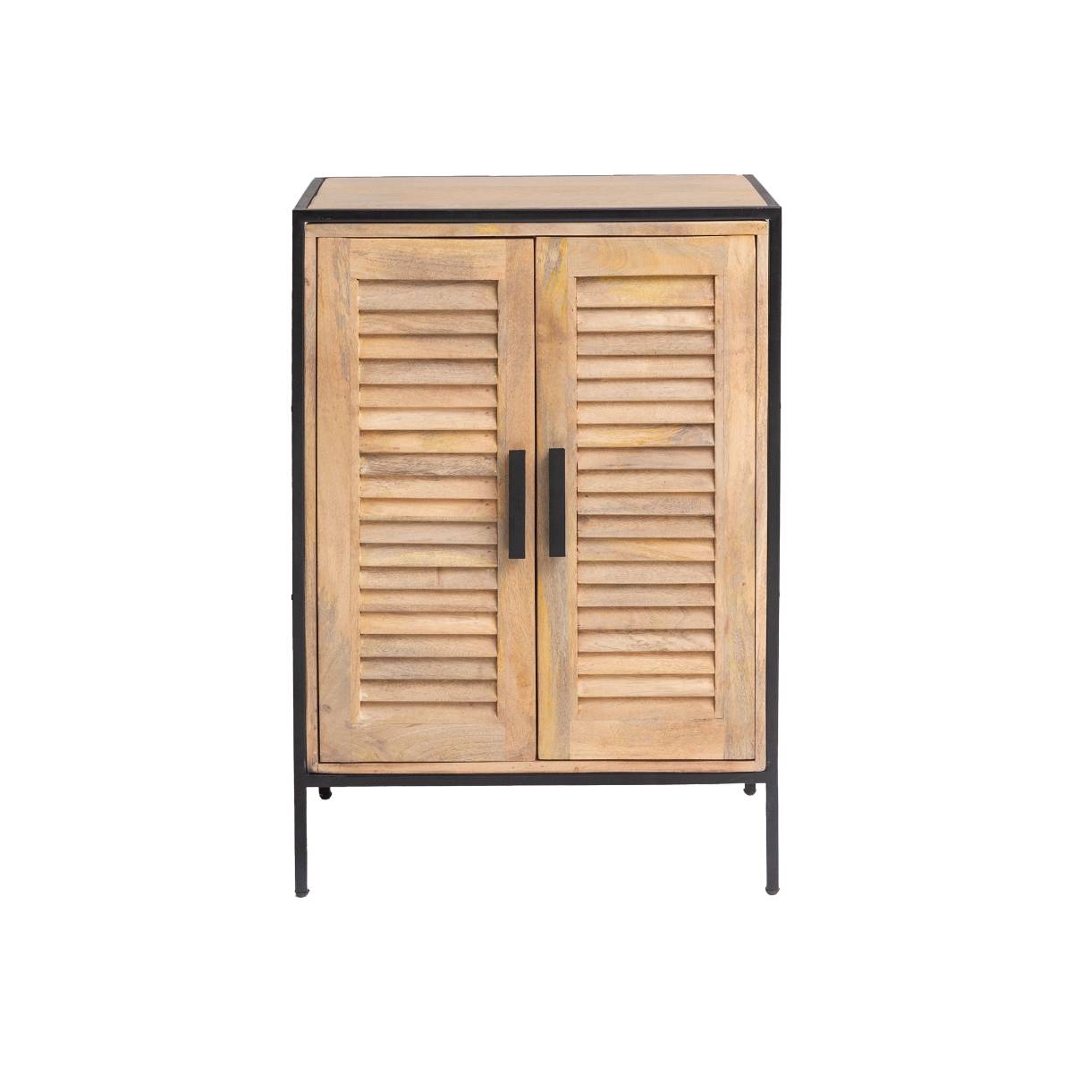Meuble sous vasque en bois de manguier et métal CORALIE bois clair, MADE IN MEUBLES 