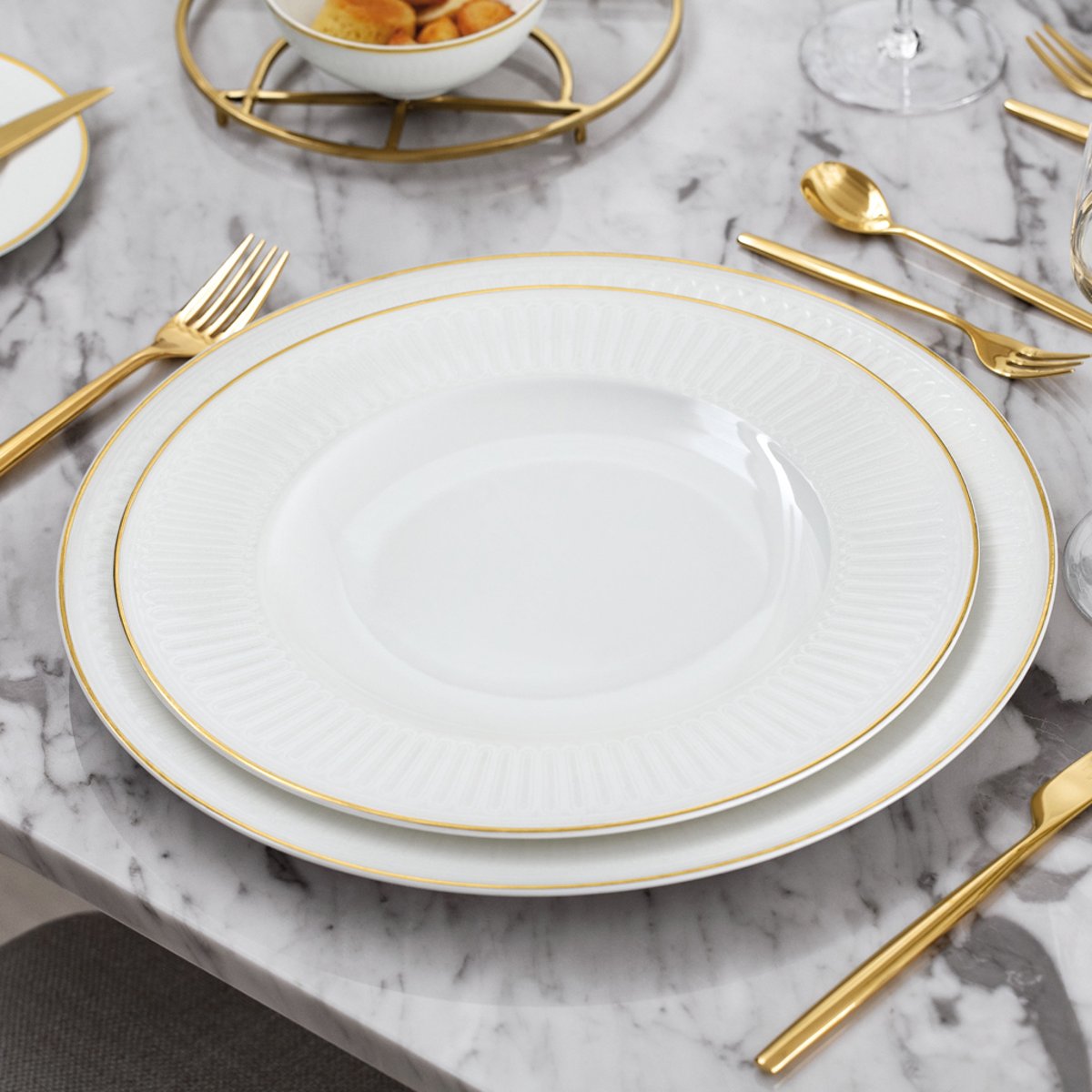 Plat Rond Plat CHATEAU SEPTFONTAINES blanc, VILLEROY & BOCH SIGNATURE
