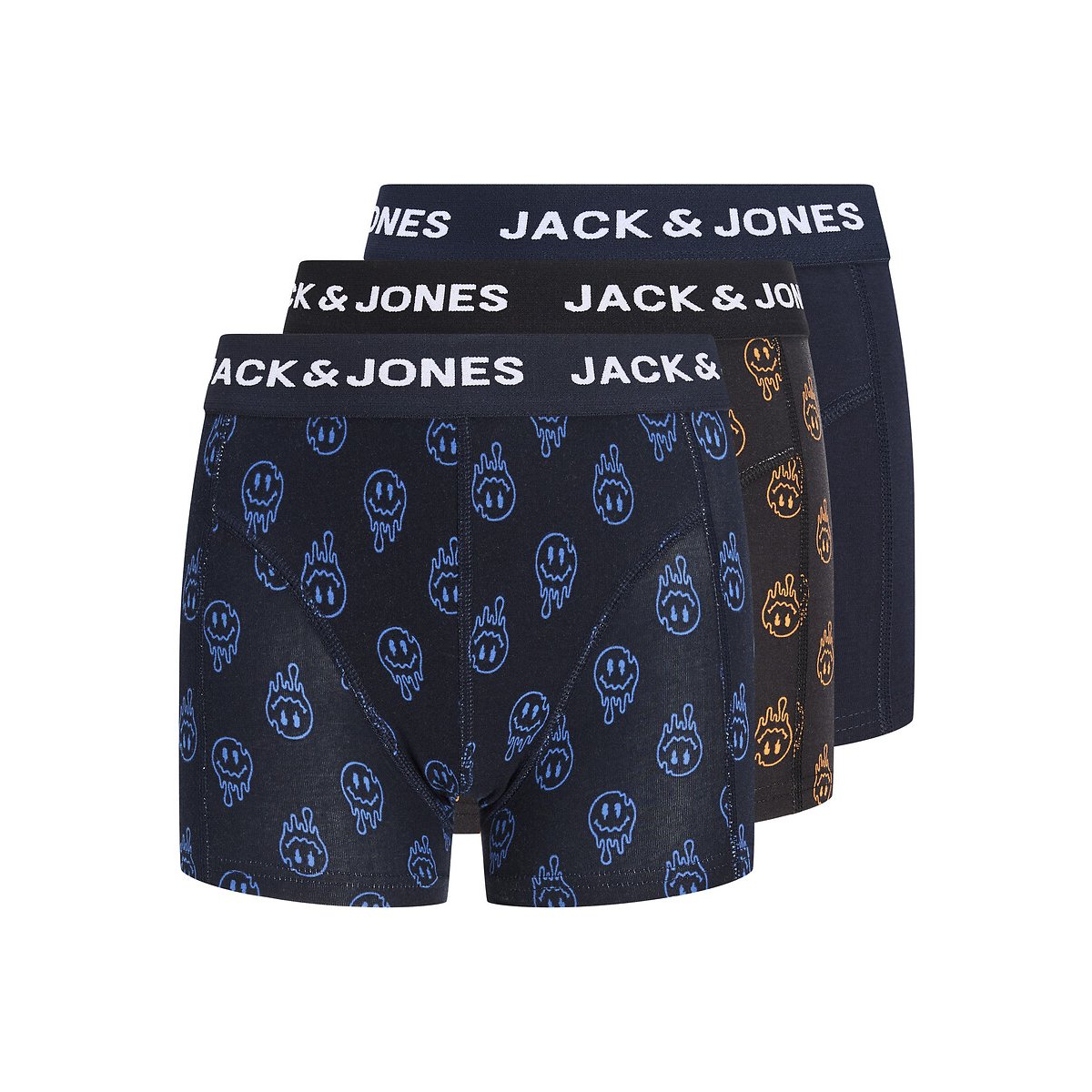 Confezione da 3 boxer blu navy fantasia, JACK & JONES JUNIOR