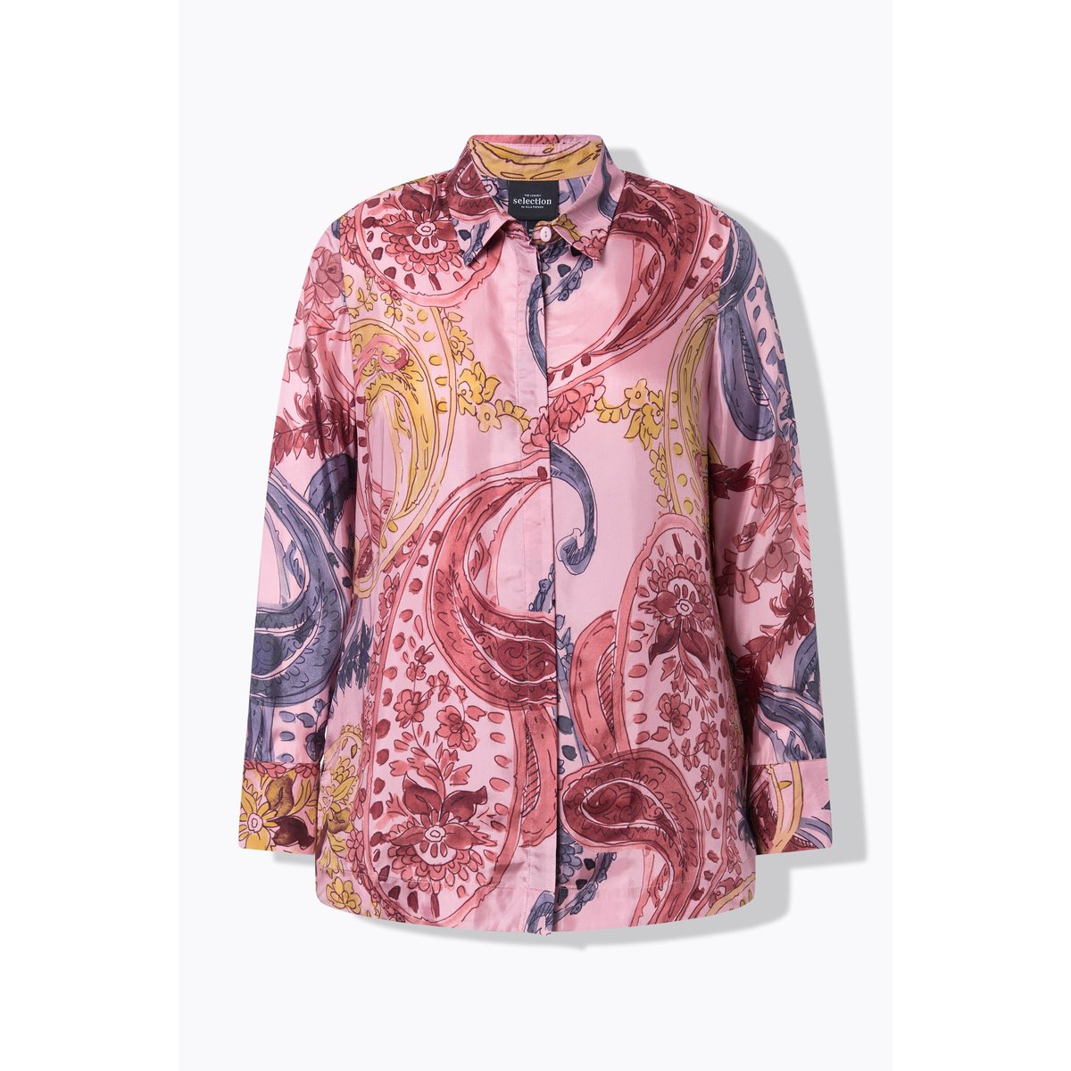Chemisier en cupro motif à fleurs rose, ULLA POPKEN