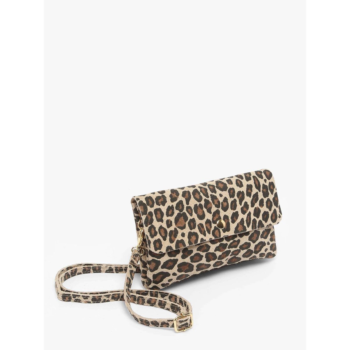 Sac bandoulière Velvet leopardo cuir larice p, MILANO