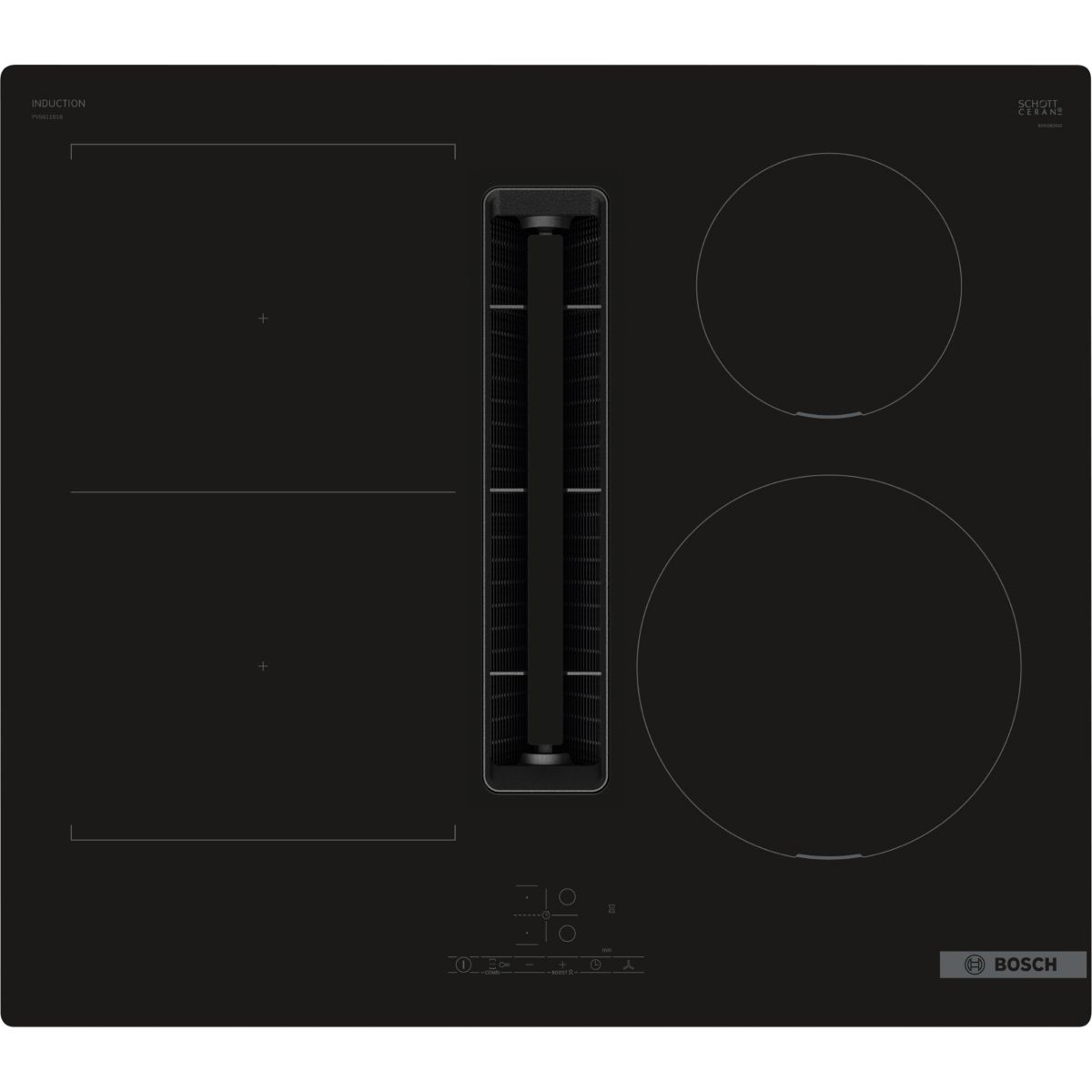 Plaque induction aspirante PVS611B16E noir, BOSCH