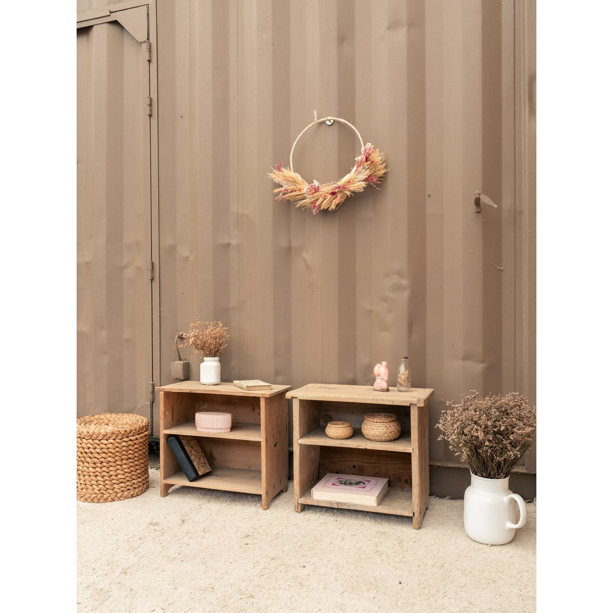 Paire de tables de chevet en bois Odile N°1573 - Bon état bois clair, DEBONGOUT
