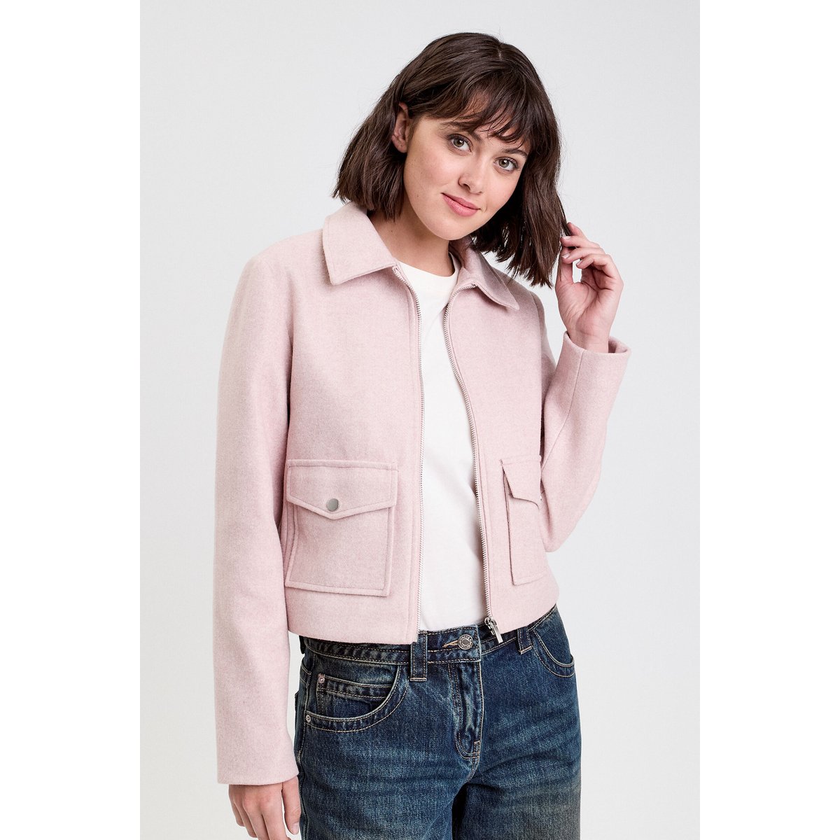 Veste zippée rose poudrée, CACHE CACHE