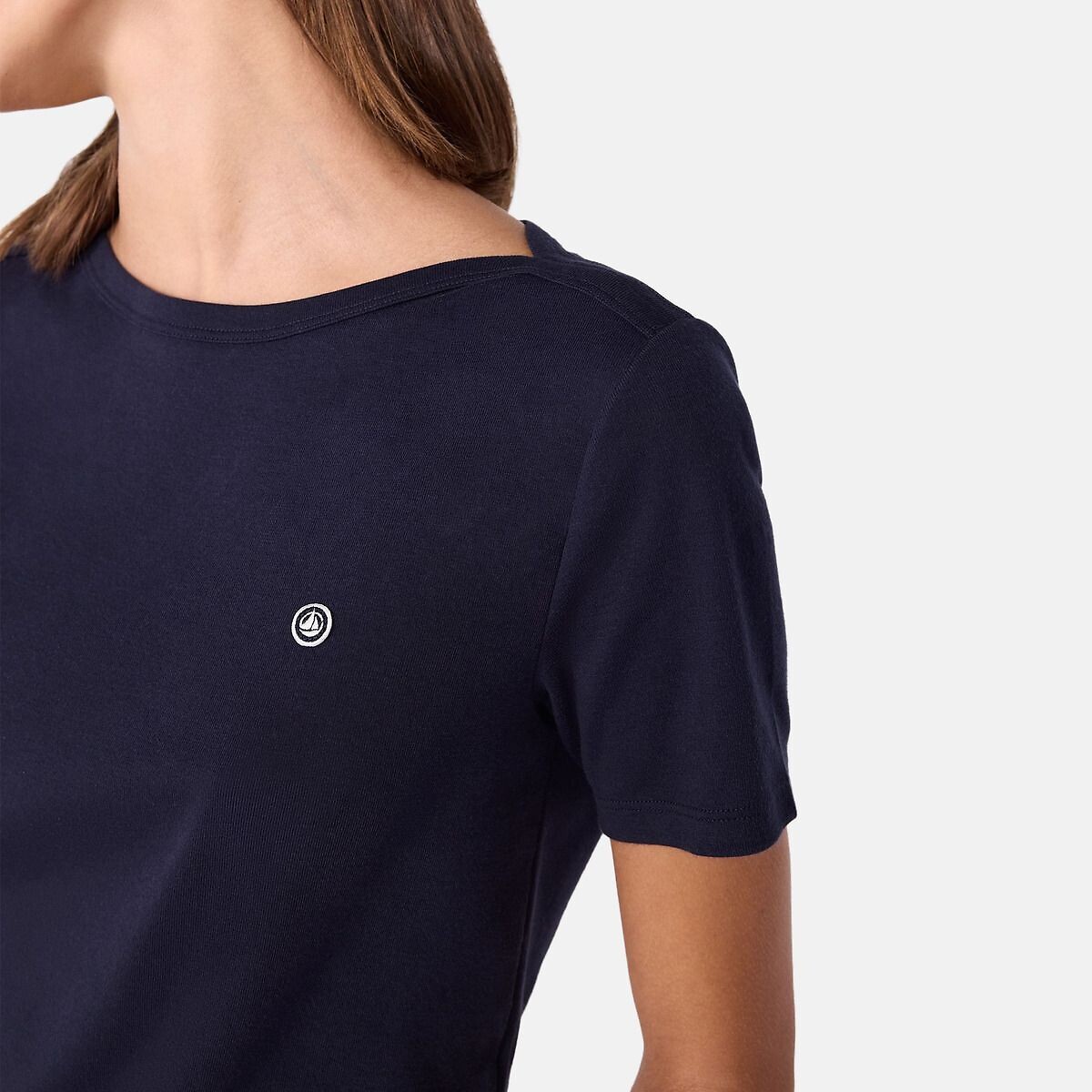 T-shirt col bateau marine, PETIT BATEAU