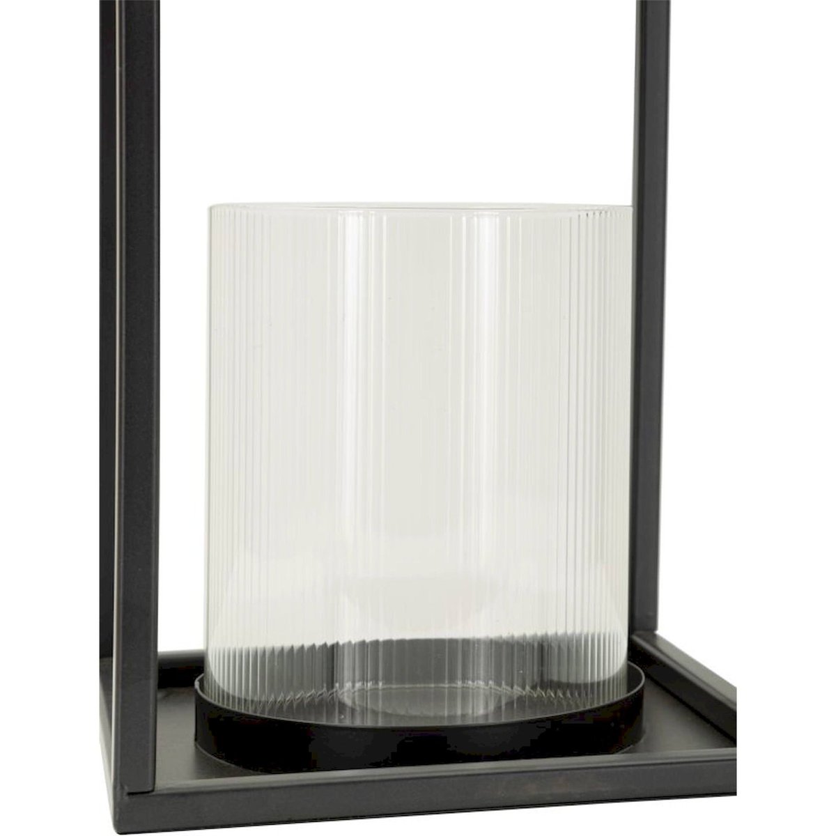 Lanterne en métal et verre trempé MODERN noir et transparent, RECOLLECTION