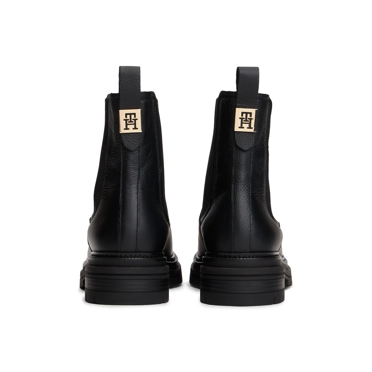 Bottines chelsea en cuir noir, TOMMY HILFIGER