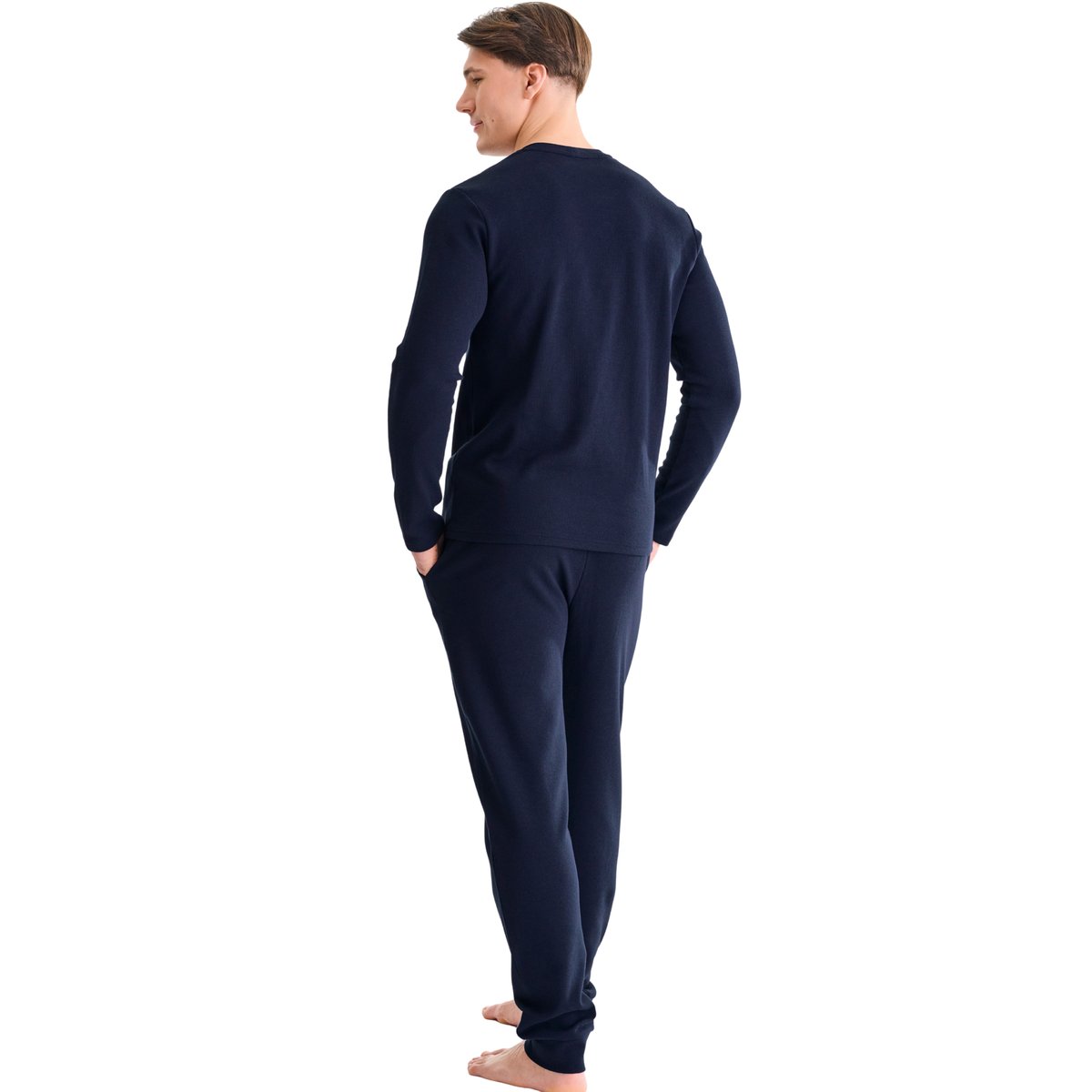 Pyjama pantalon top manches longues Julius bleu, LISCA