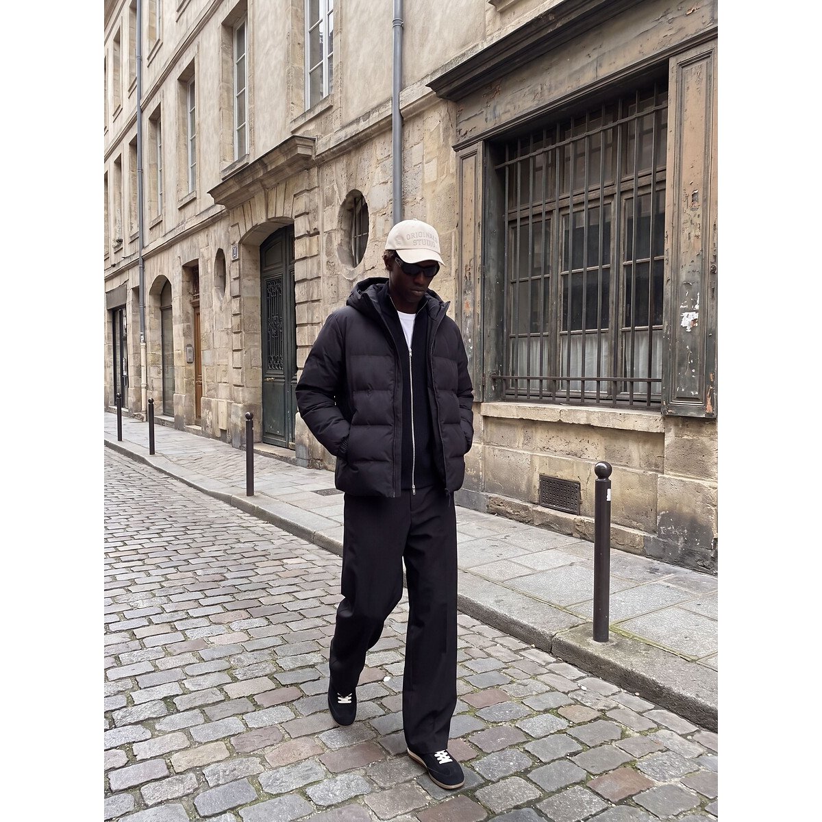 Doudoune courte capuche fixe col montant, plein hiver noir, JACK & JONES