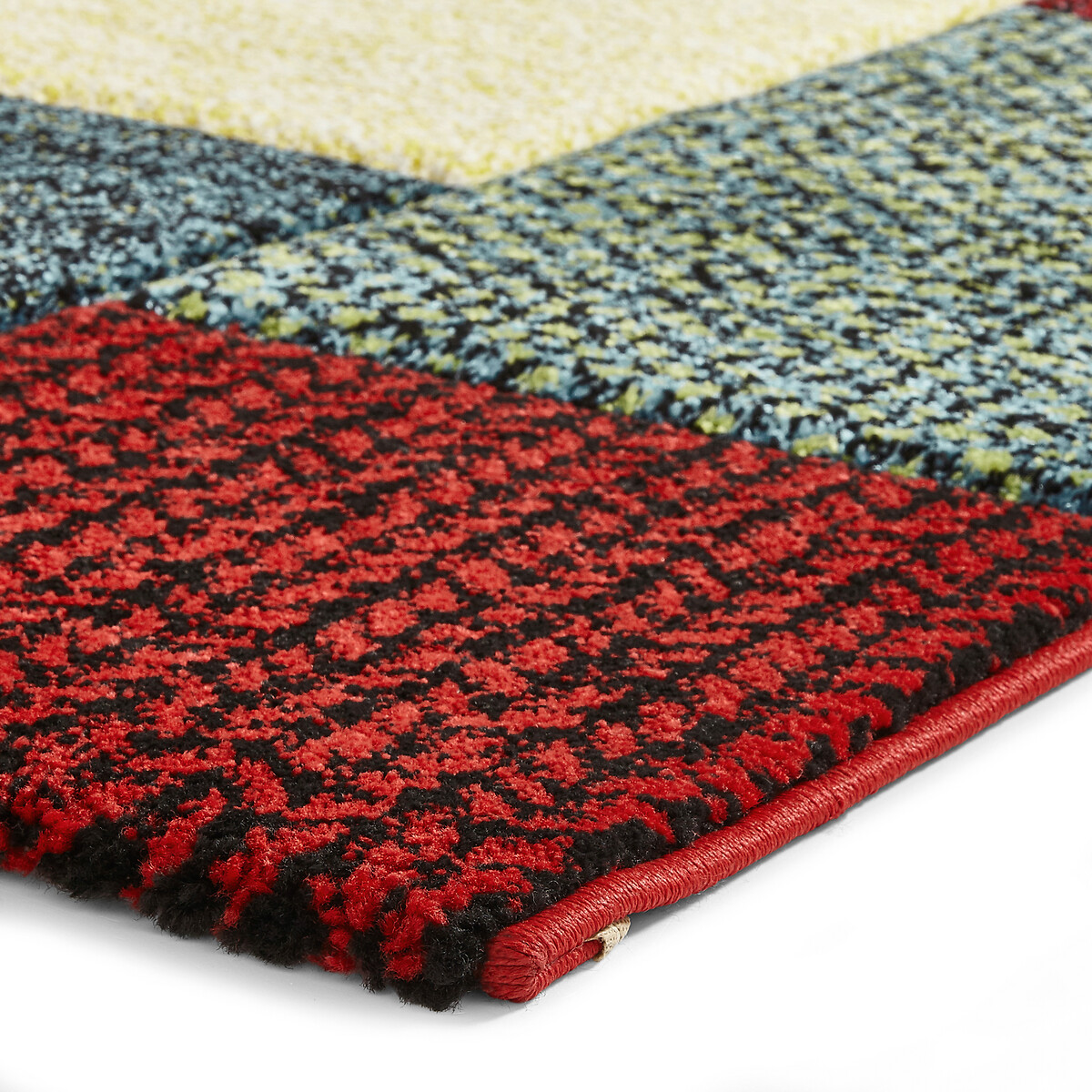 Geometric Brick Tile Print Rug multi-coloured, SO'HOME