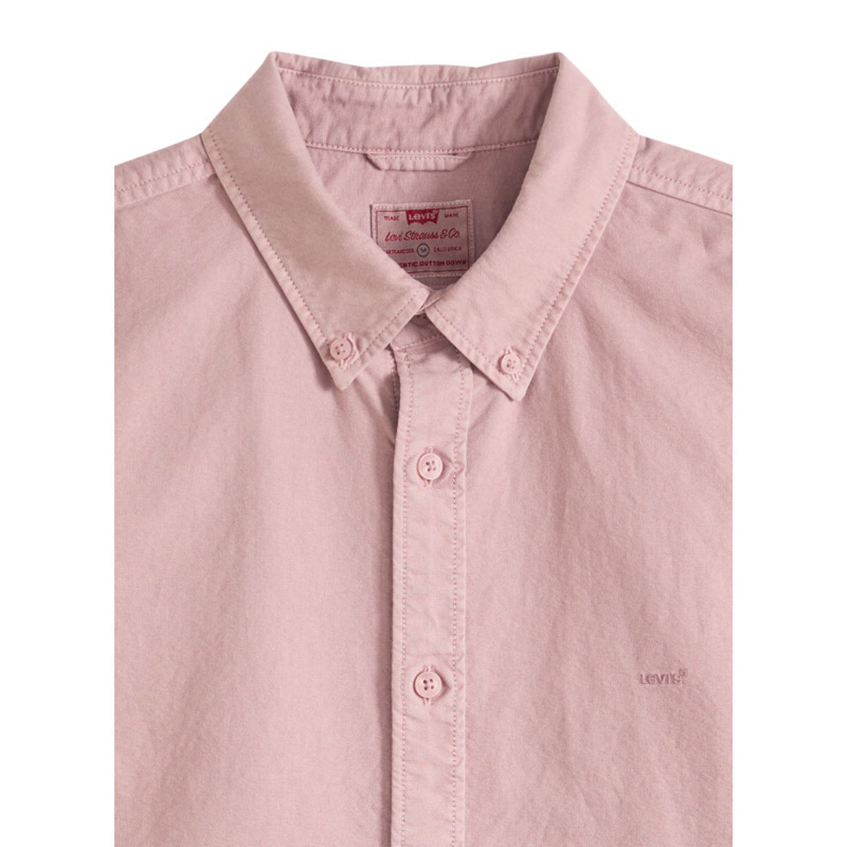 Chemise en coton rose à coupe droite pourvue d'un col boutonné rose, LEVI'S