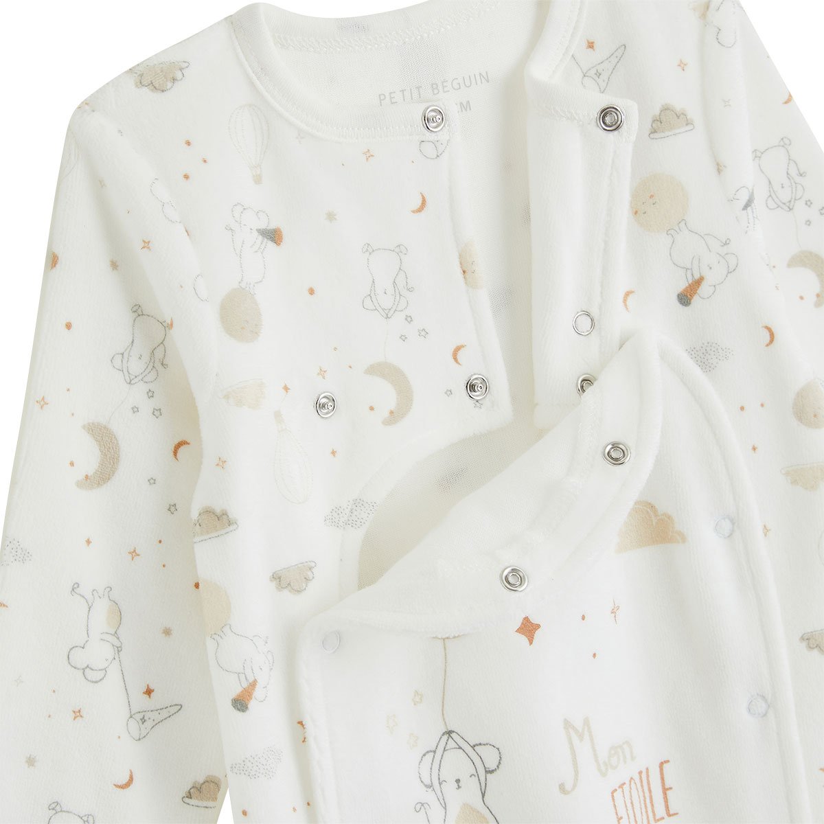 Kit naissance 3 pièces pyjama, body et doudou bébé Eliah ecru, PETIT BEGUIN