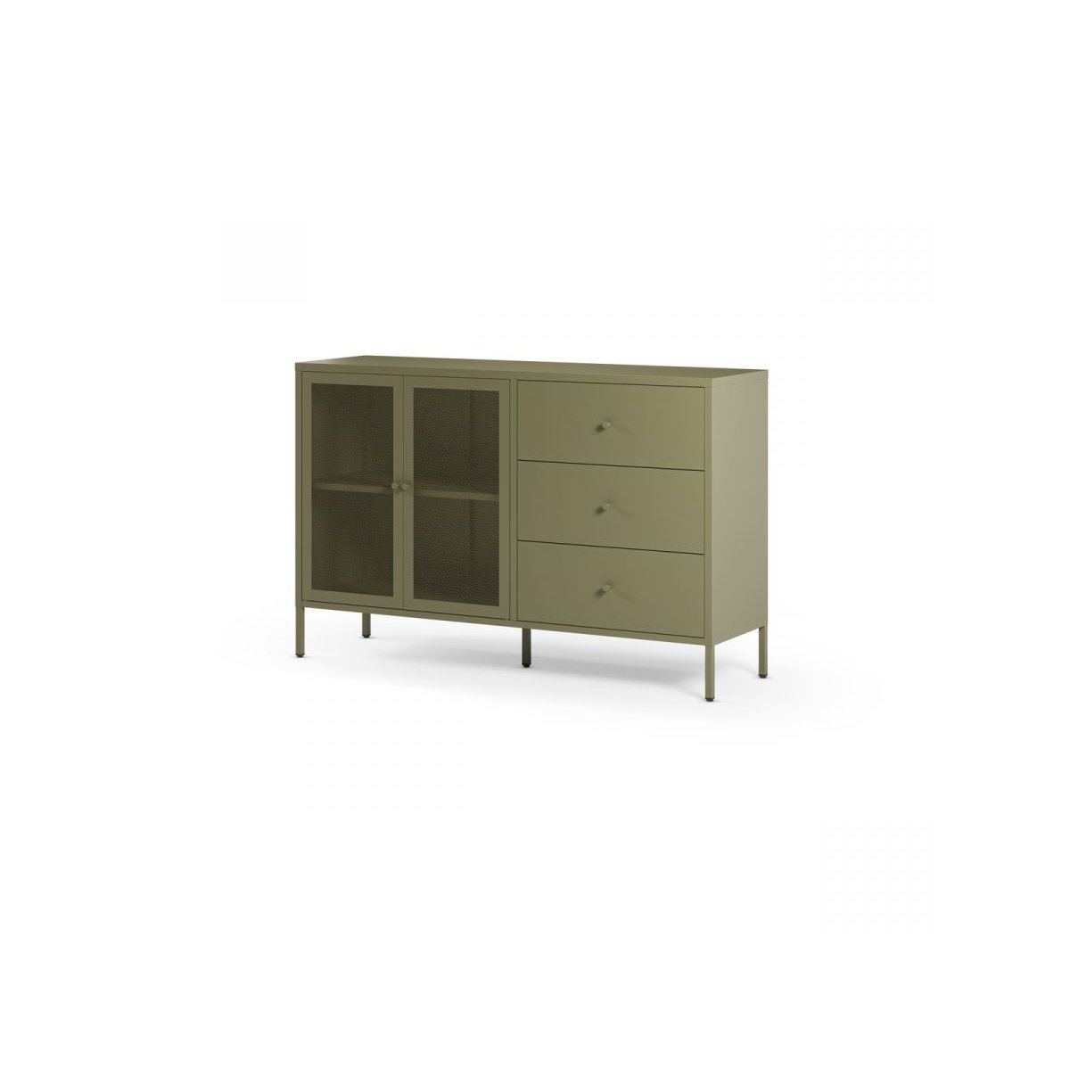 Buffet en métal portes 140 cm, CLARA vert, BOBOCHIC