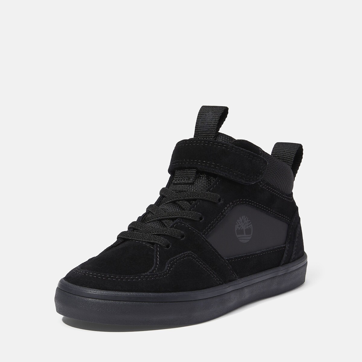 Baskets en cuir, à lacets élastiqués, STONE JUMP MID HOOK & LOOP noir, TIMBERLAND