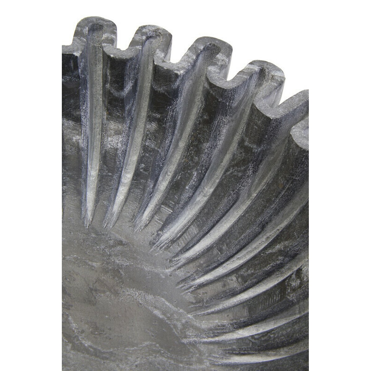 Small Decorative Fluted Marble Bowl in Grey grey, FIFTY FIVE SOUTH