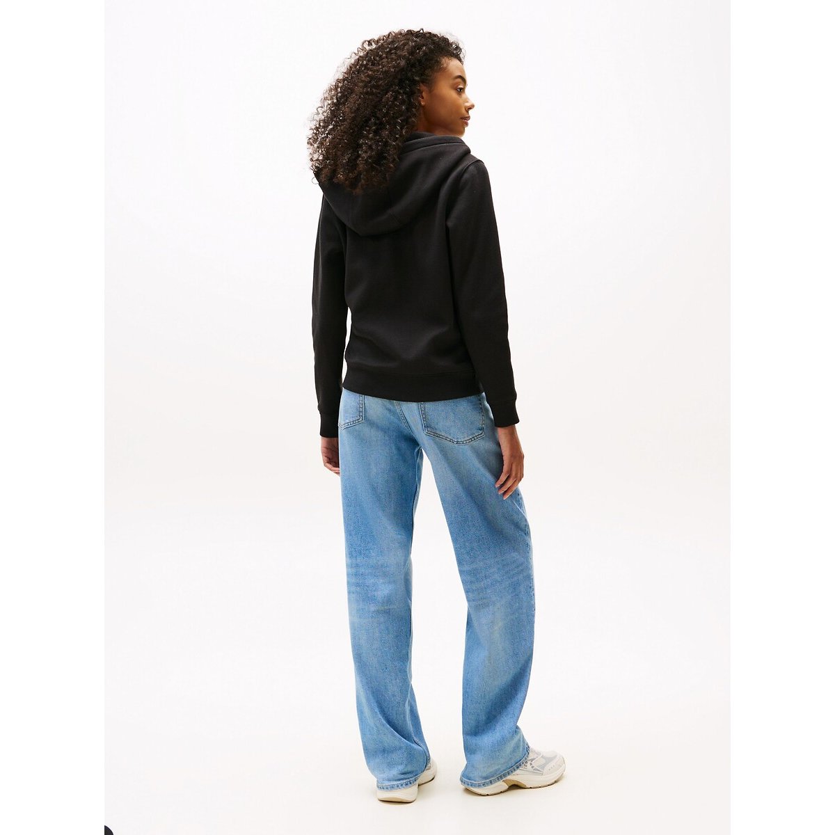 Casaco com fecho e capuz preto , TOMMY JEANS
