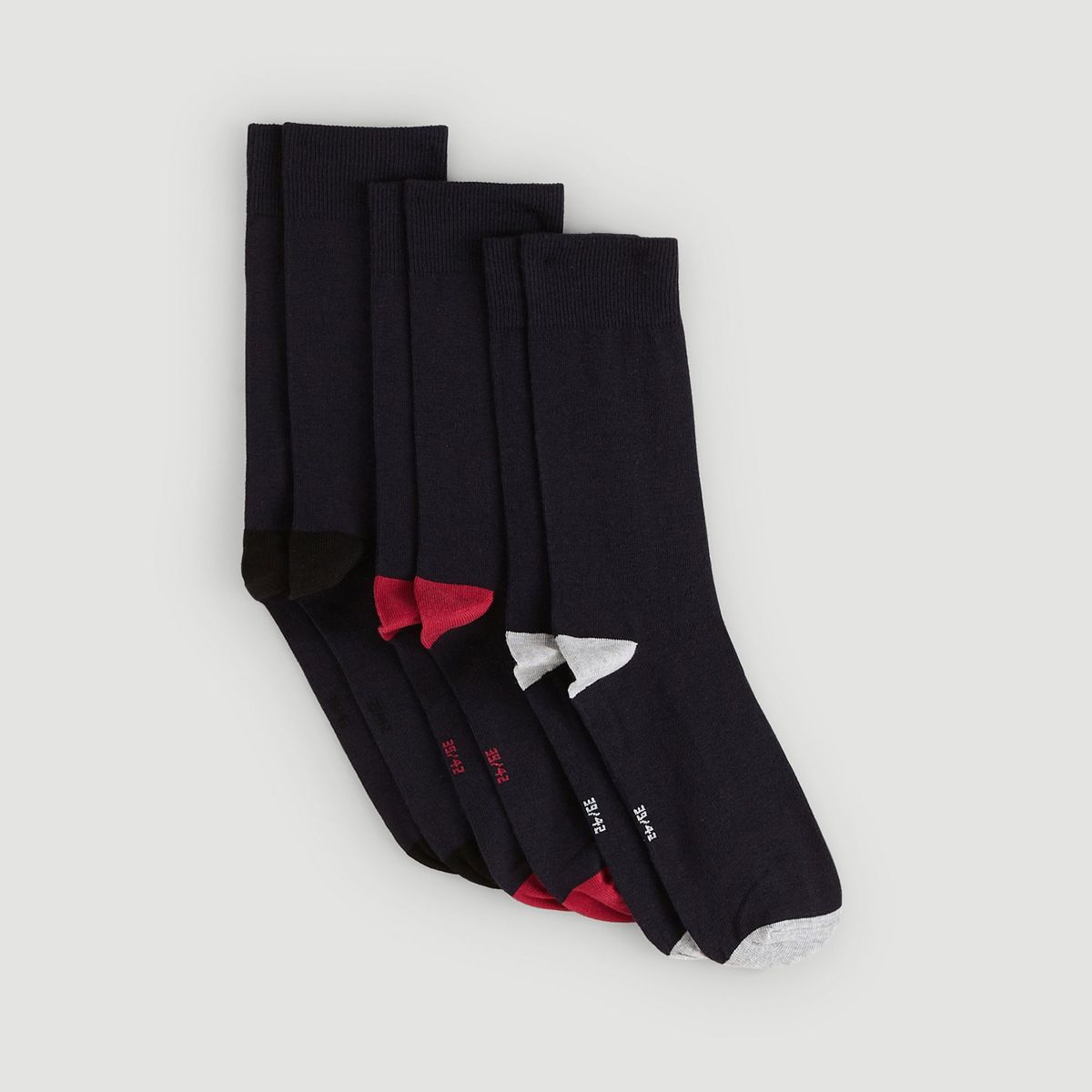 Lot de 3 paires de chaussettes marine, MONOPRIX