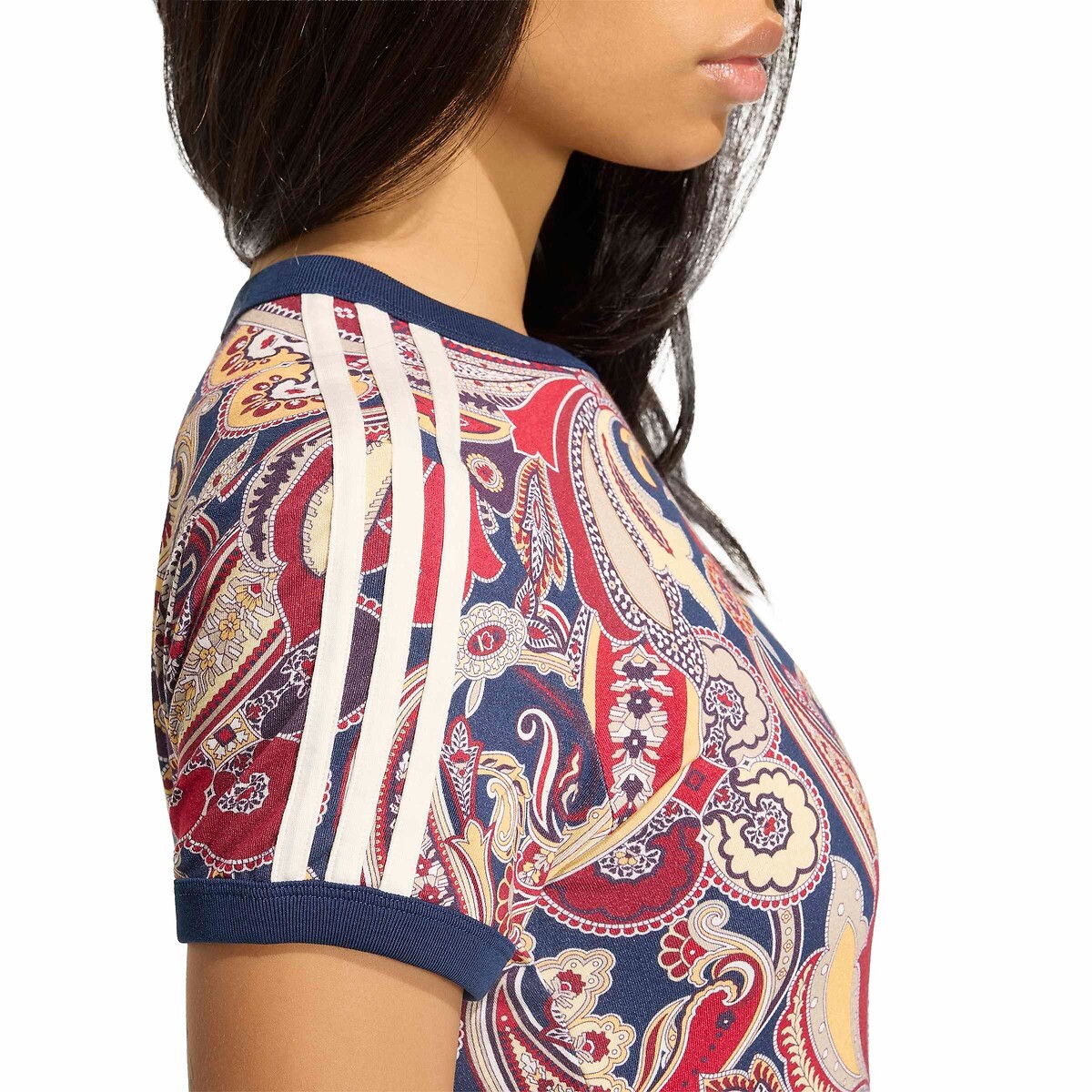 T-shirt manches courtes imprimé cachemire imprimé rouge/bleu, adidas Originals