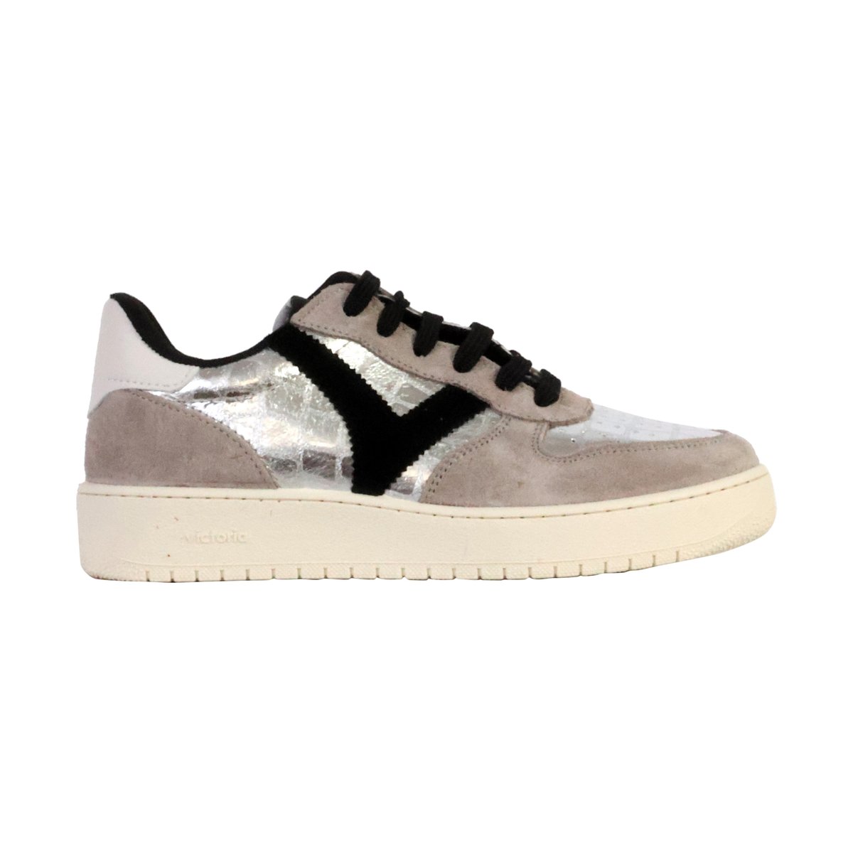 Baskets en cuir Madrid plata, VICTORIA