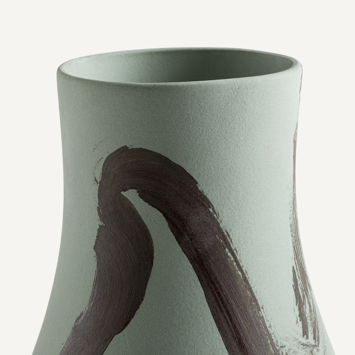 Vase en céramique mate, H33 cm, Skall vert de gris, AM.PM