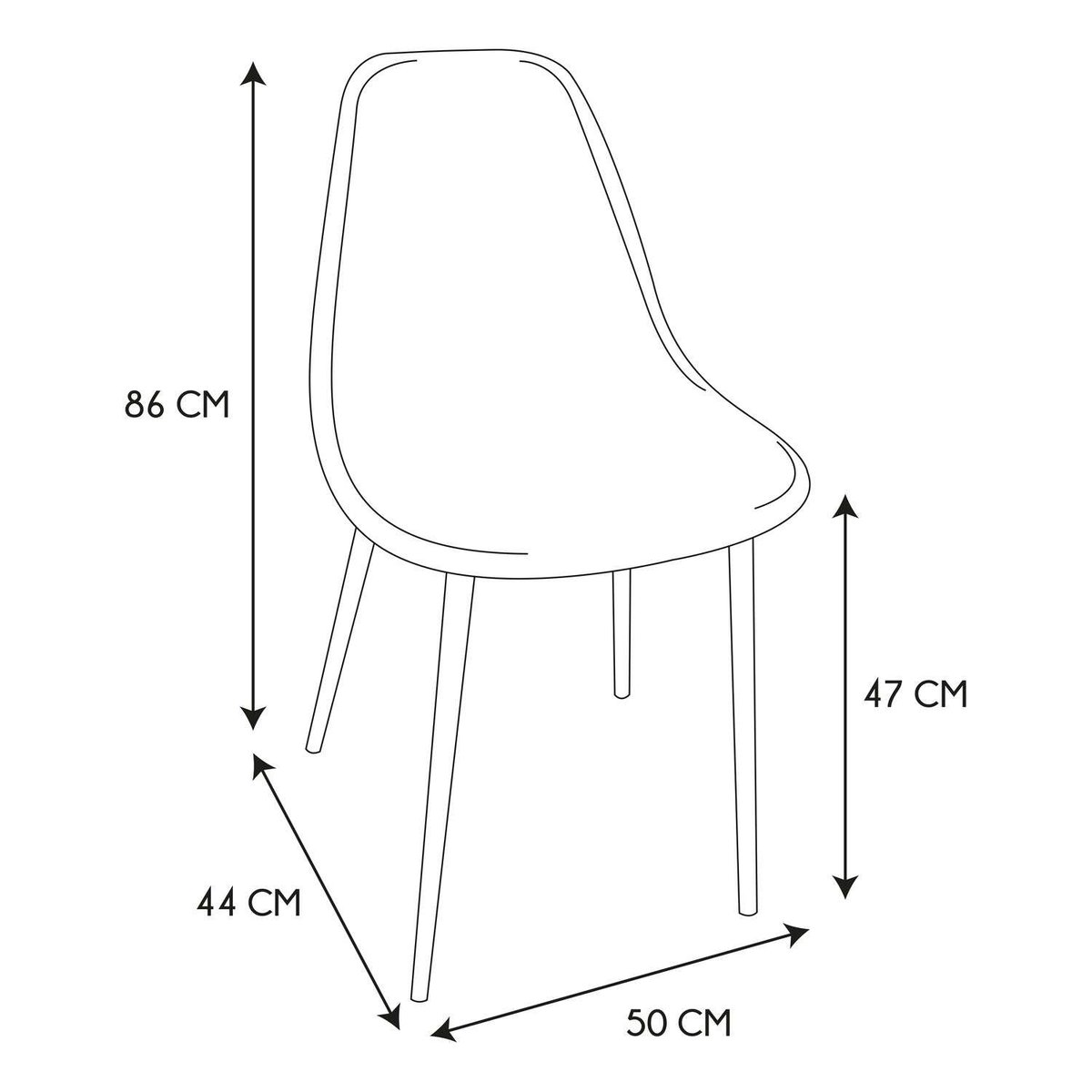 Chaise avec dossier à motifs tuftés FARO beige, THE HOME DECO FACTORY