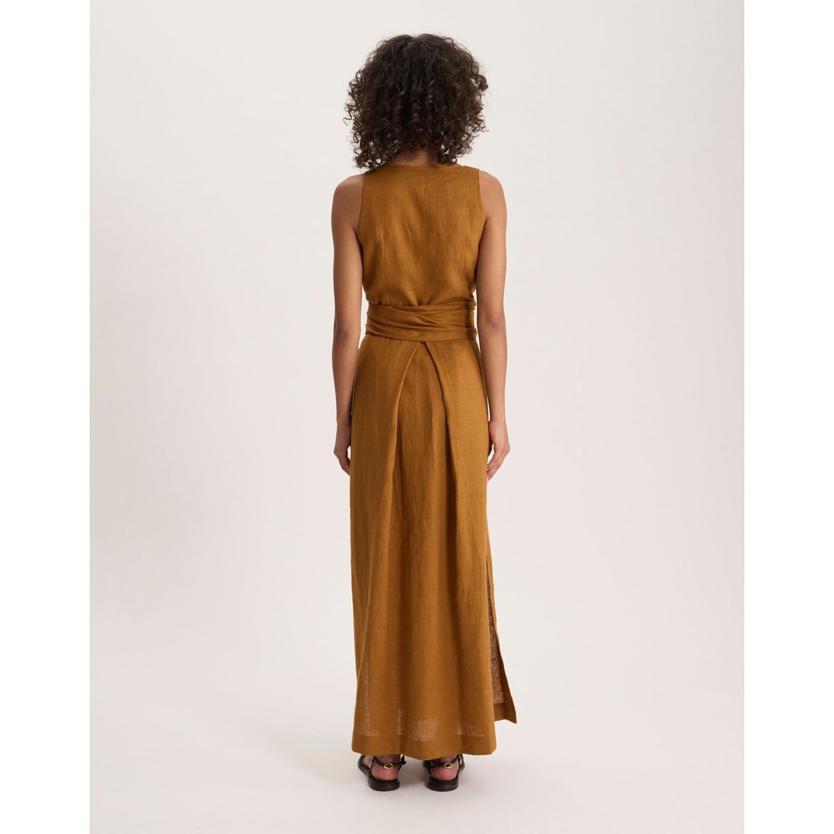 Robe Ambre en lin marron, INES DE LA FRESSANGE PARIS